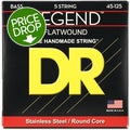 Photo of DR Strings Legend Polished Flatwound Stainless Steel 5-string Bass Strings - .045-.125 Medium