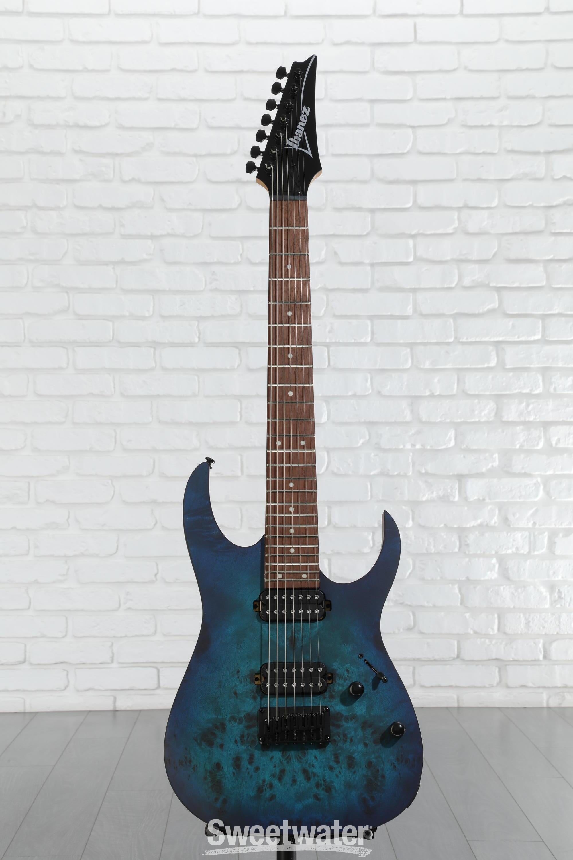 7弦ギターIbanez RG7421PB／WH10V3 /PTPRE Ibanez RG7421PB Electric Guitar - Sapphire Blue Flat
