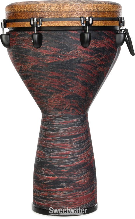 Remo Mondo Infinity Top-tuned Djembe - 14 inches, Eco-Grain Choco Red
