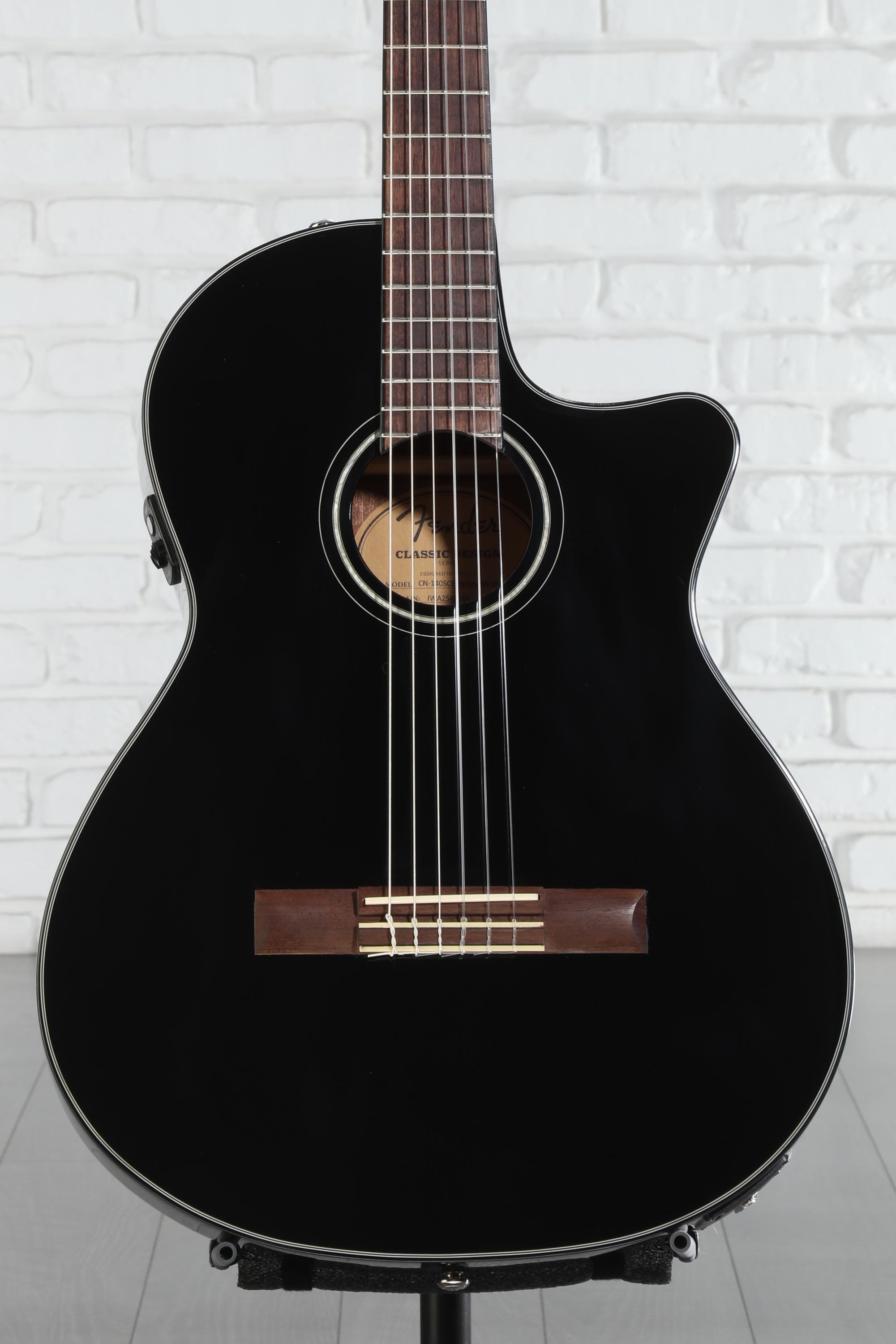 ギター FENDER CN-140SCE Nylon Thinline Natural Fender CN-140SCE Nylon-string Acoustic-electric Guitar - Black