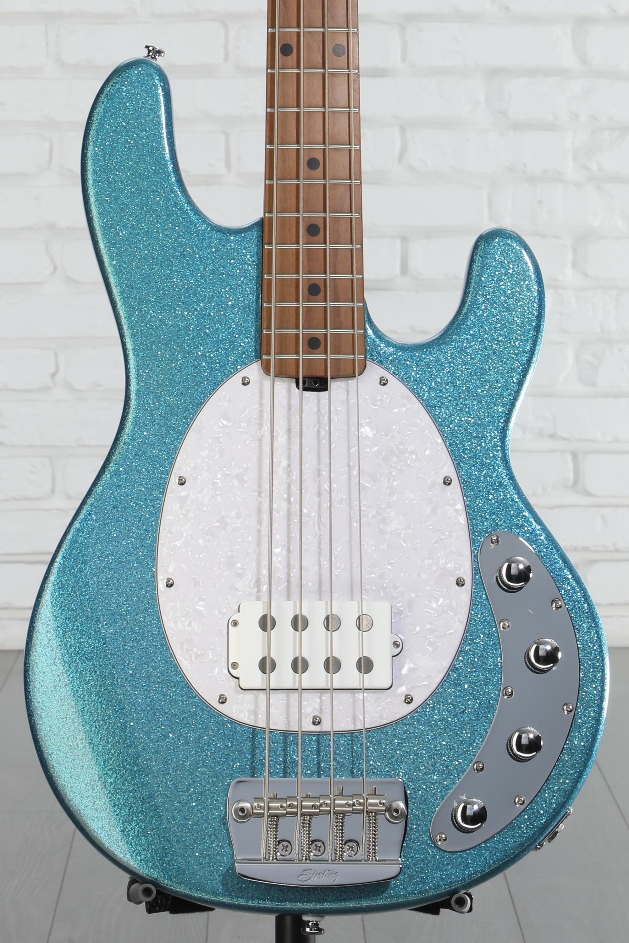 ベース Musicman RAY34 Blue Sparkle Sterling Sterling by Music Man StingRay RAY34 Sparkle Bass Blue