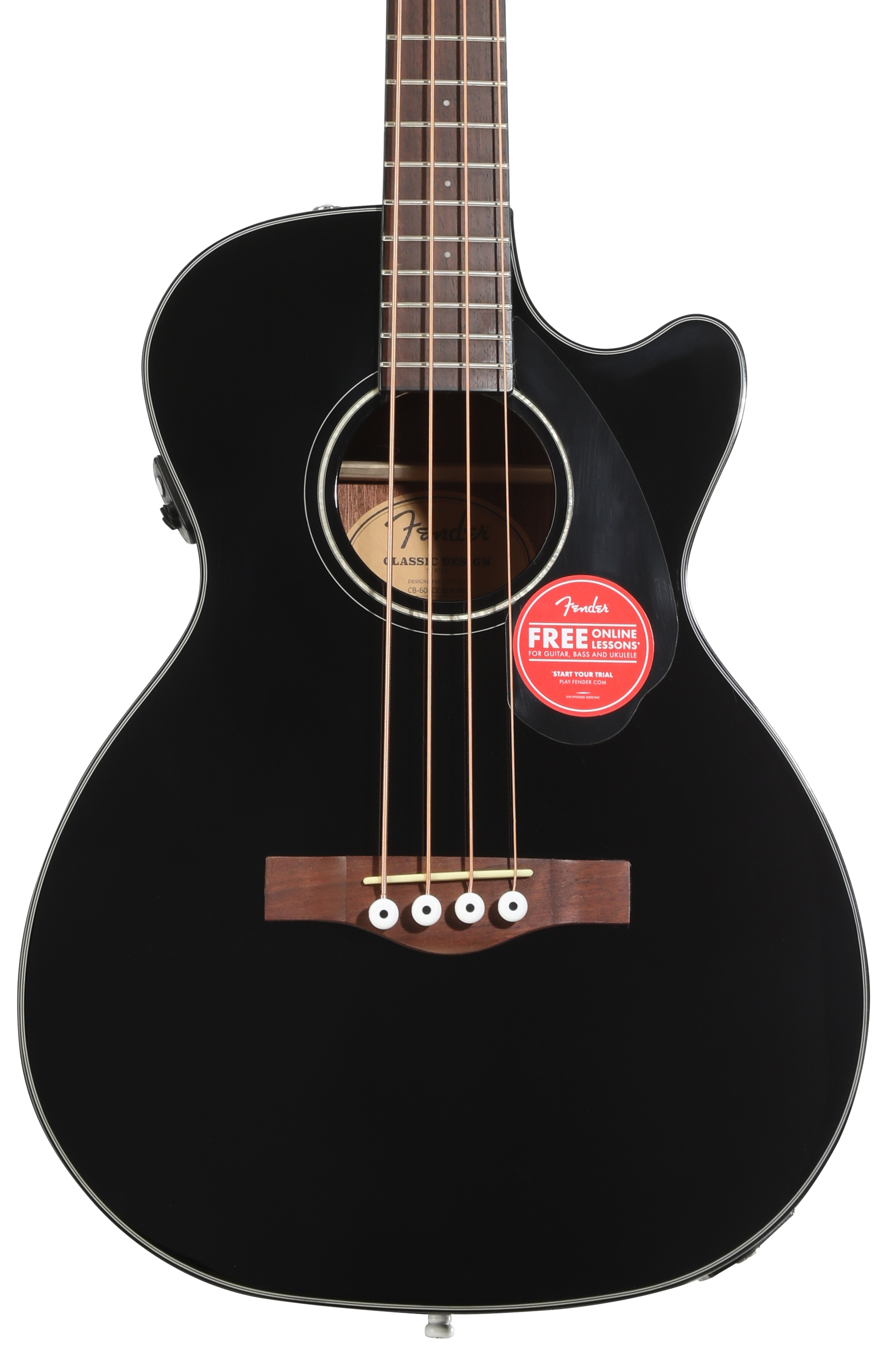 Fender CB-60SCE Acoustic-electric Concert Bass Guitar - Black
