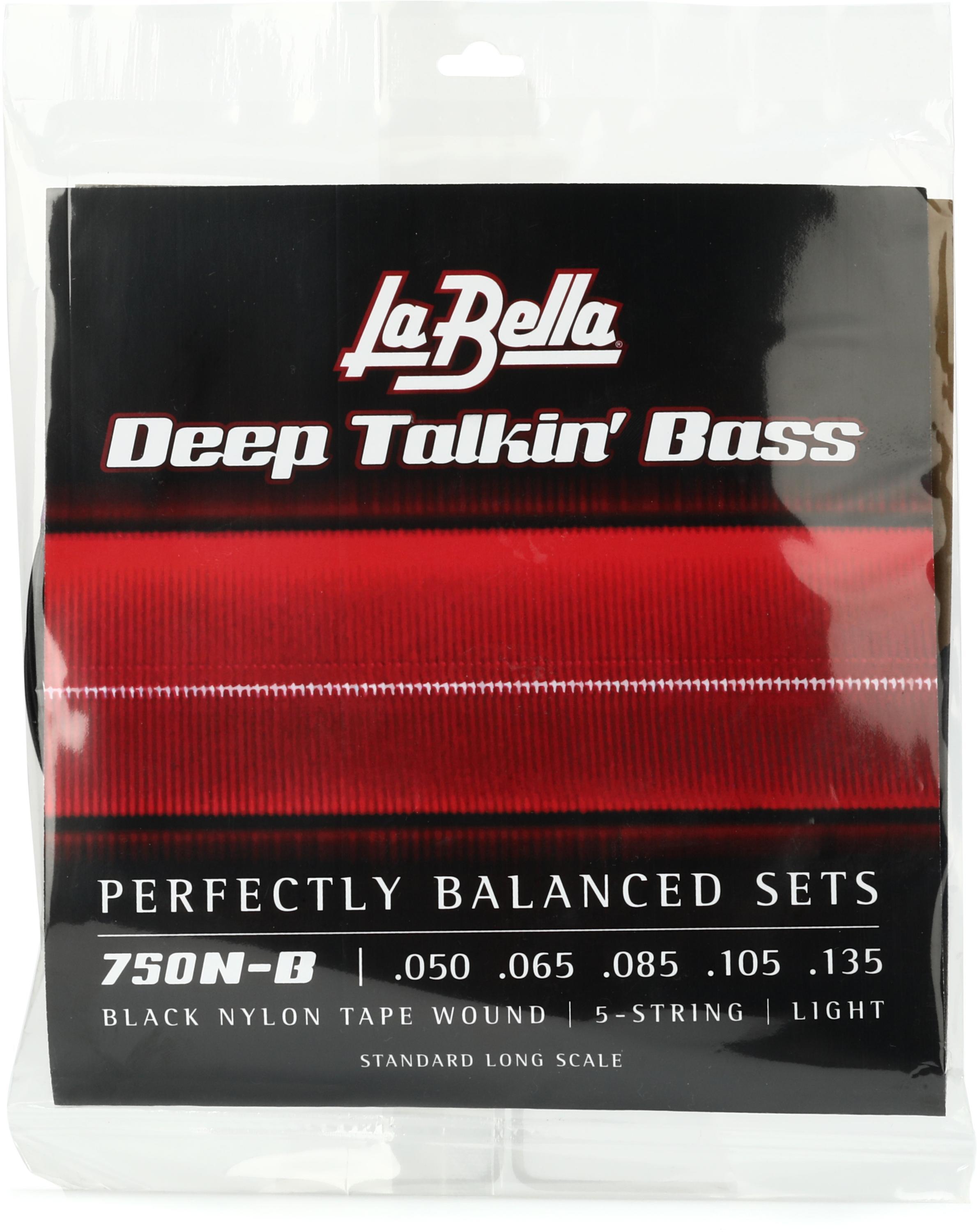 La Bella 750N B Black Nylon Tapewound Bass Strings Light 5