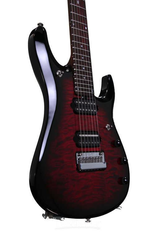 Ernie Ball Music Man Petrucci BFR 7 - Ruby Red Burst Quilt