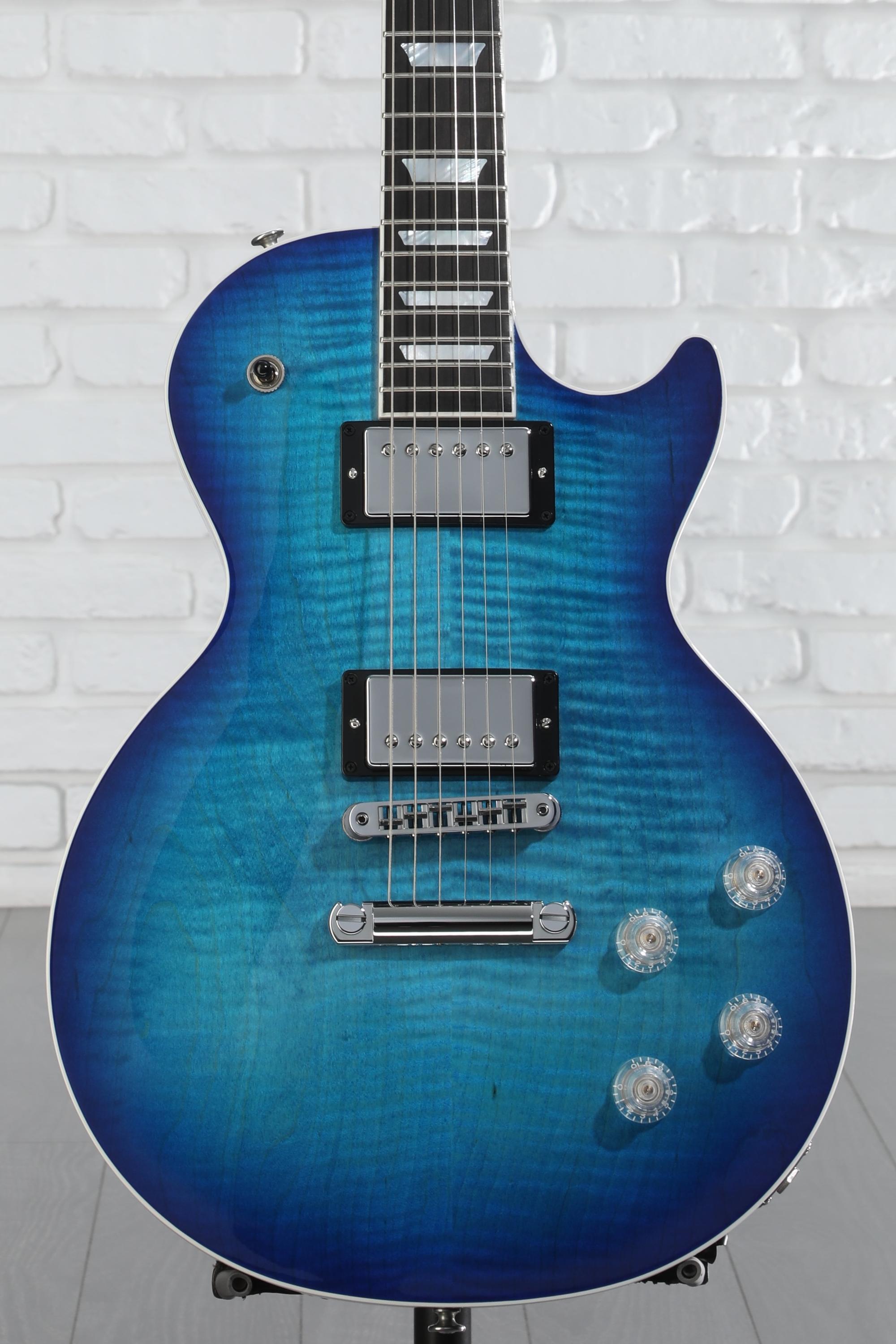 ギター Gibson Modern Les Paul Cobra Blue Gibson Les Paul Modern Figured Electric Guitar - Cobalt