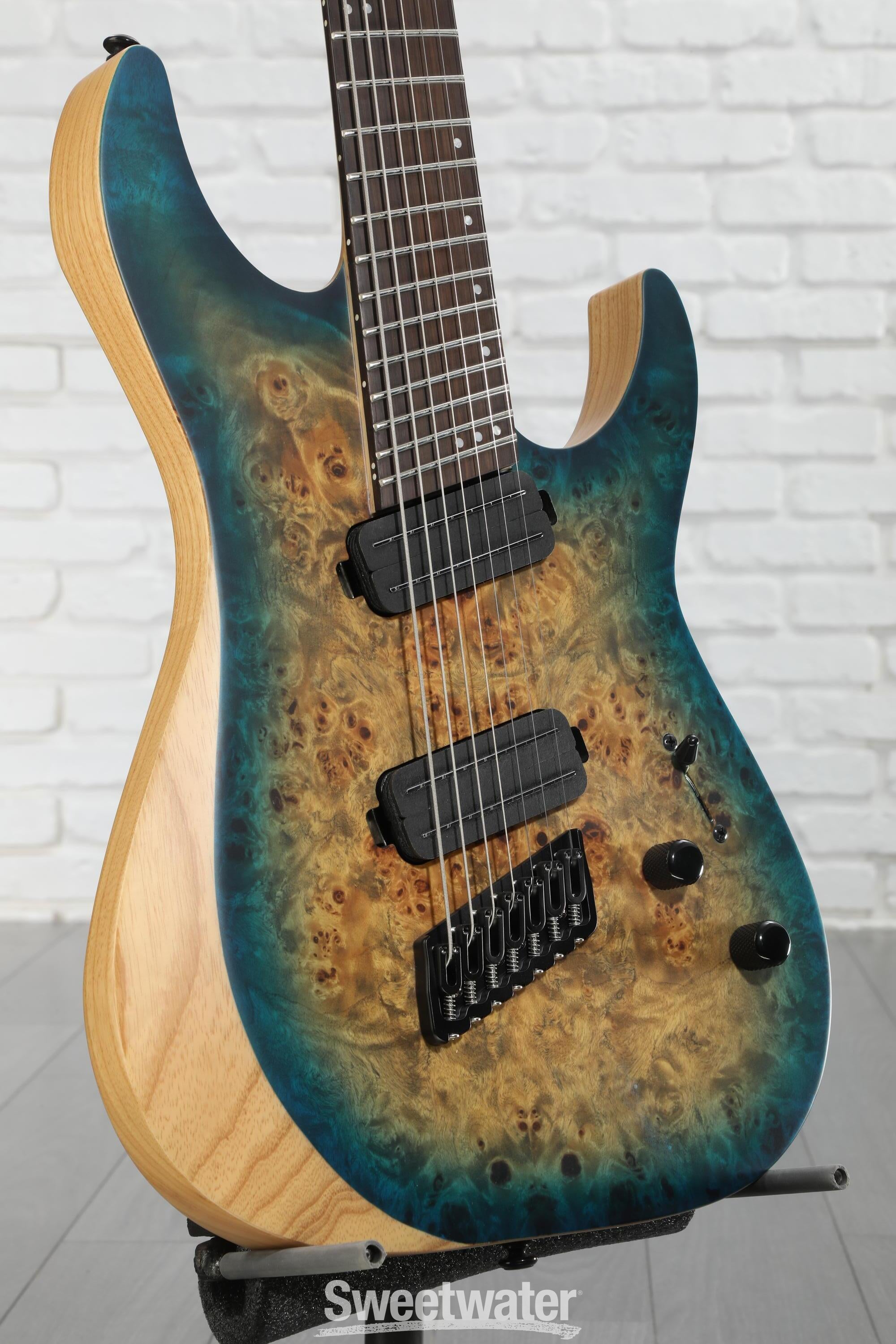 Schecter Reaper-7 Multiscale - Satin Sky Burst Reviews | Sweetwater