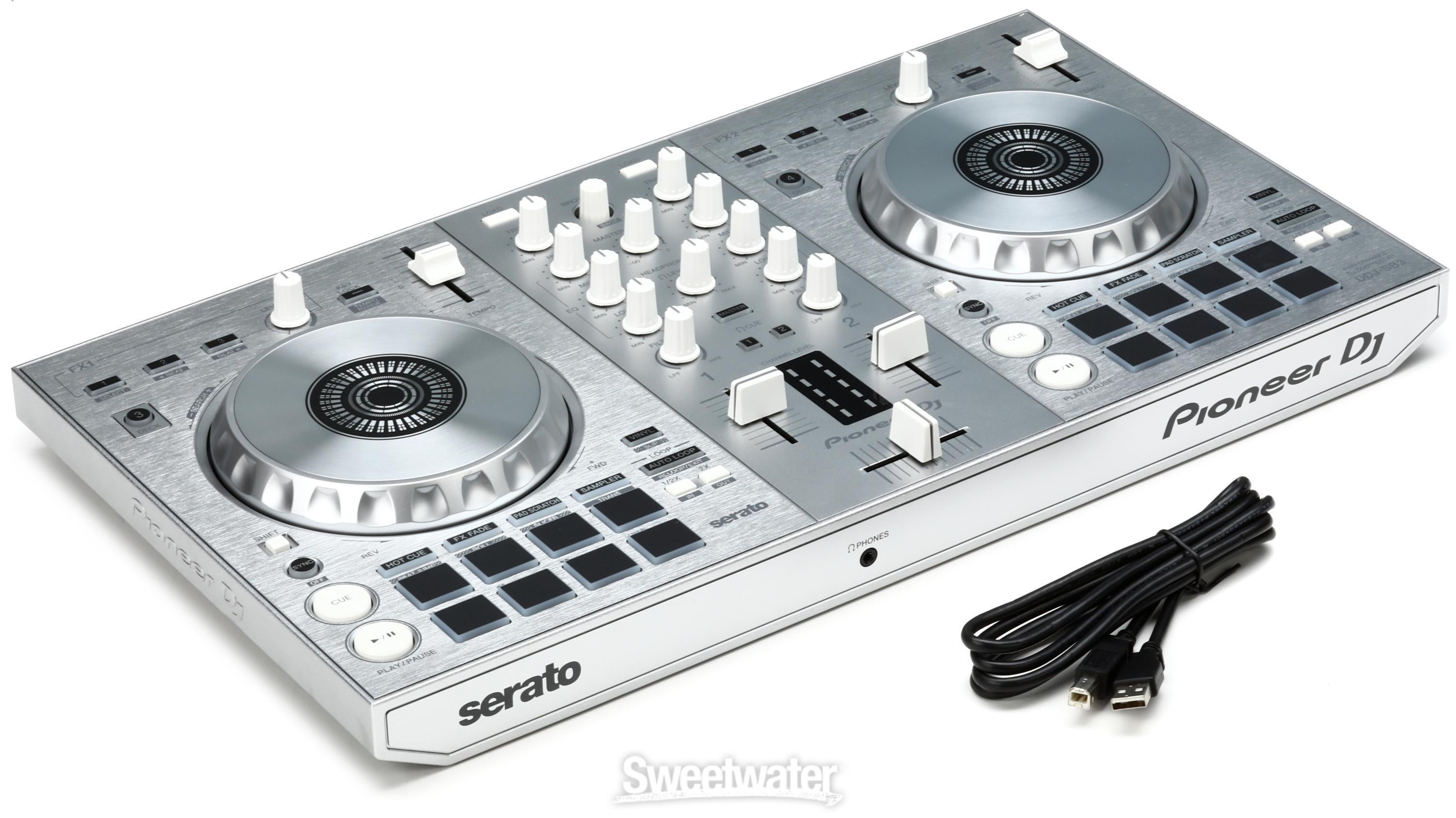 Pioneer DJ DDJ-SB3 Limited Edition Silver 4-deck Serato DJ Controller |  Sweetwater