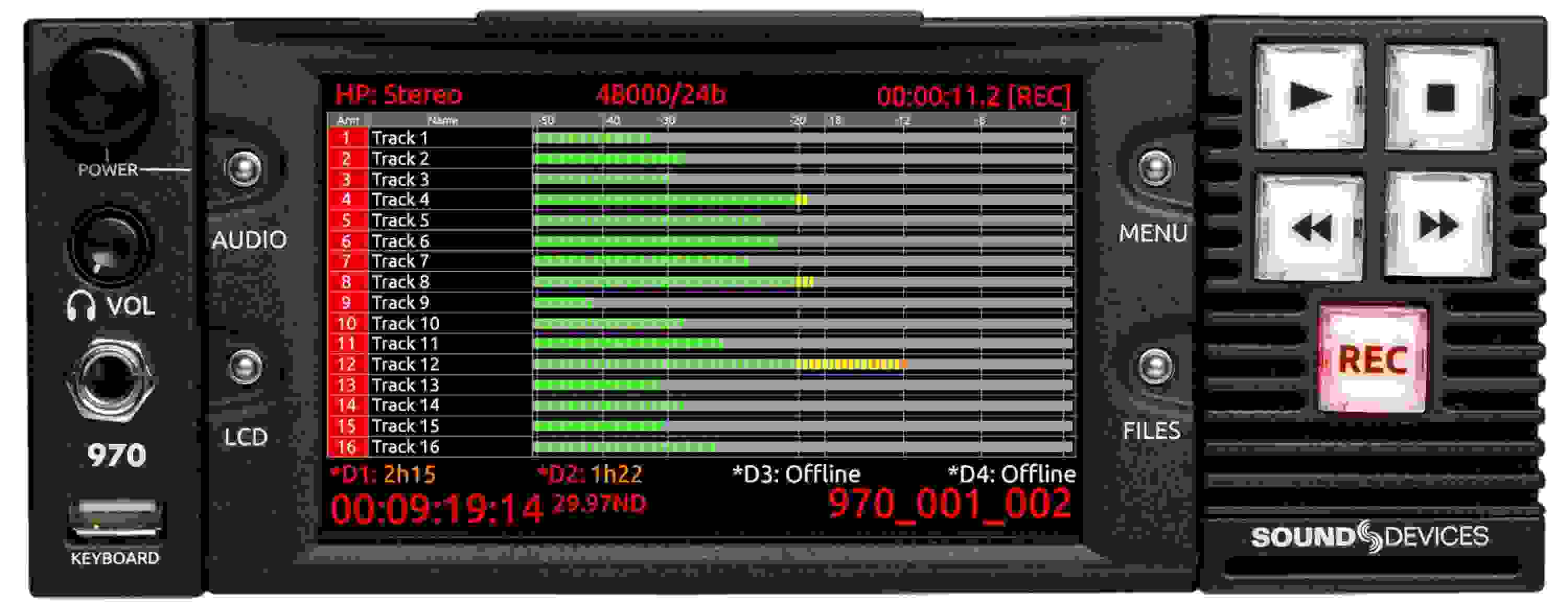 Sound Devices 970 64track MADI/Dante Multitrack Recorder