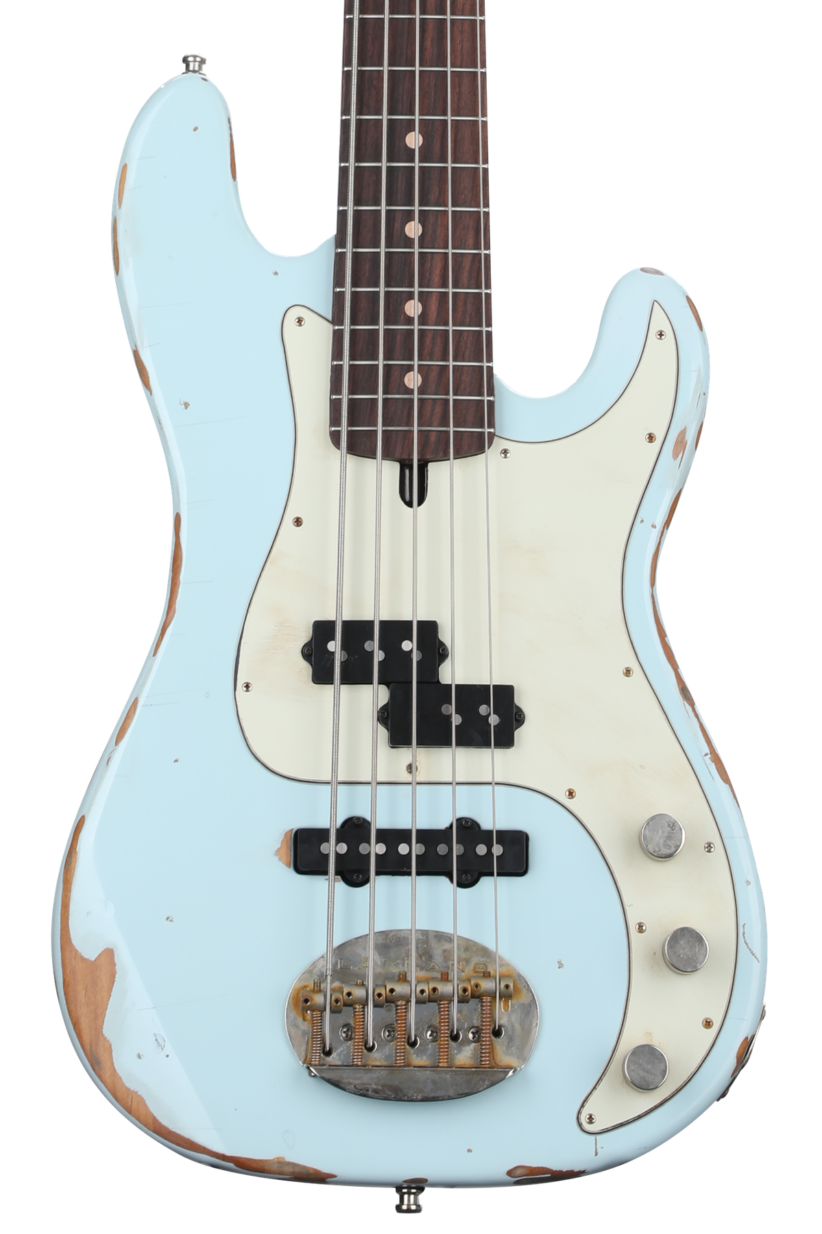 Lakland USA Classic 55-64 PJ Aged Bass Guitar - Sonic Blue, Sweetwater  Exclusive