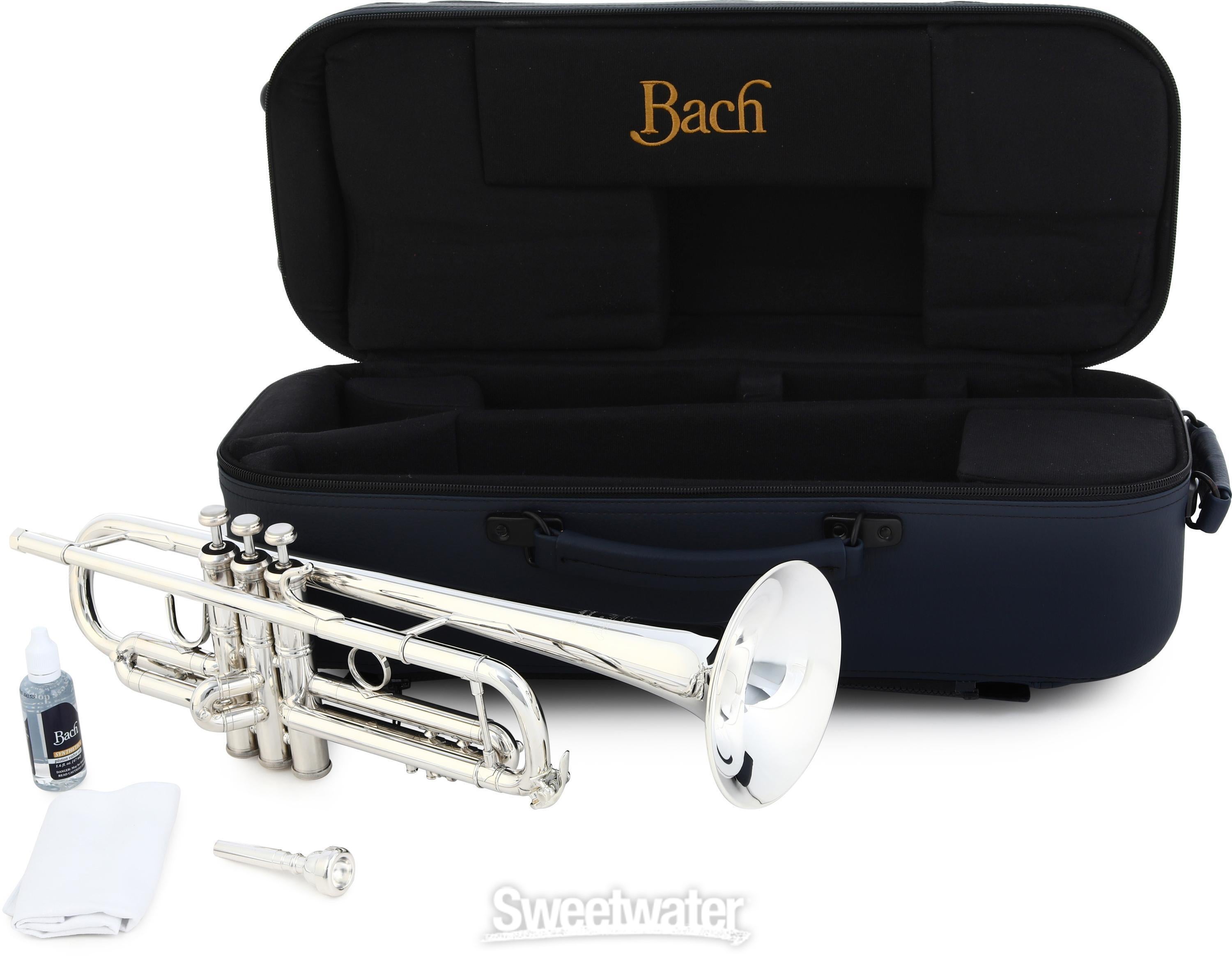 Bach 180S43R Professional Stradivarius Bb Trumpet - Reverse Leadpipe - 43  Bell - Silver Plated | Sweetwater