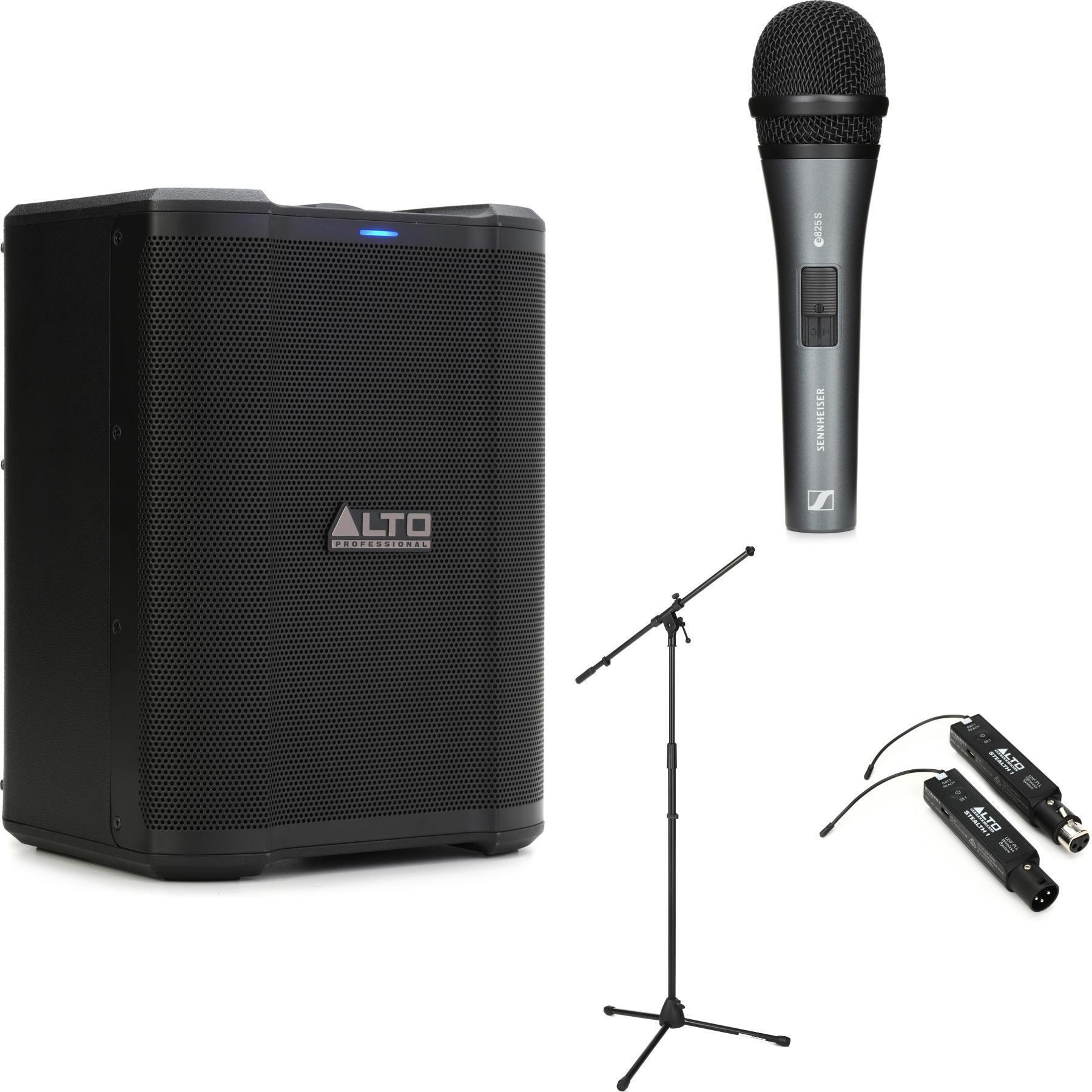 Photo of Alto Professional Busker Portable 200-watt Battery-powered PA Speaker with Microphone and Wireless System
