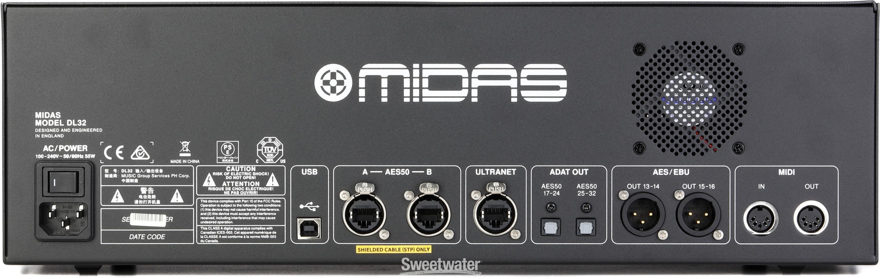 Midas DL32 32-input/16-output Stage Box | Sweetwater Midas DL32 32-input/16-output Stage Box | Sweetwater