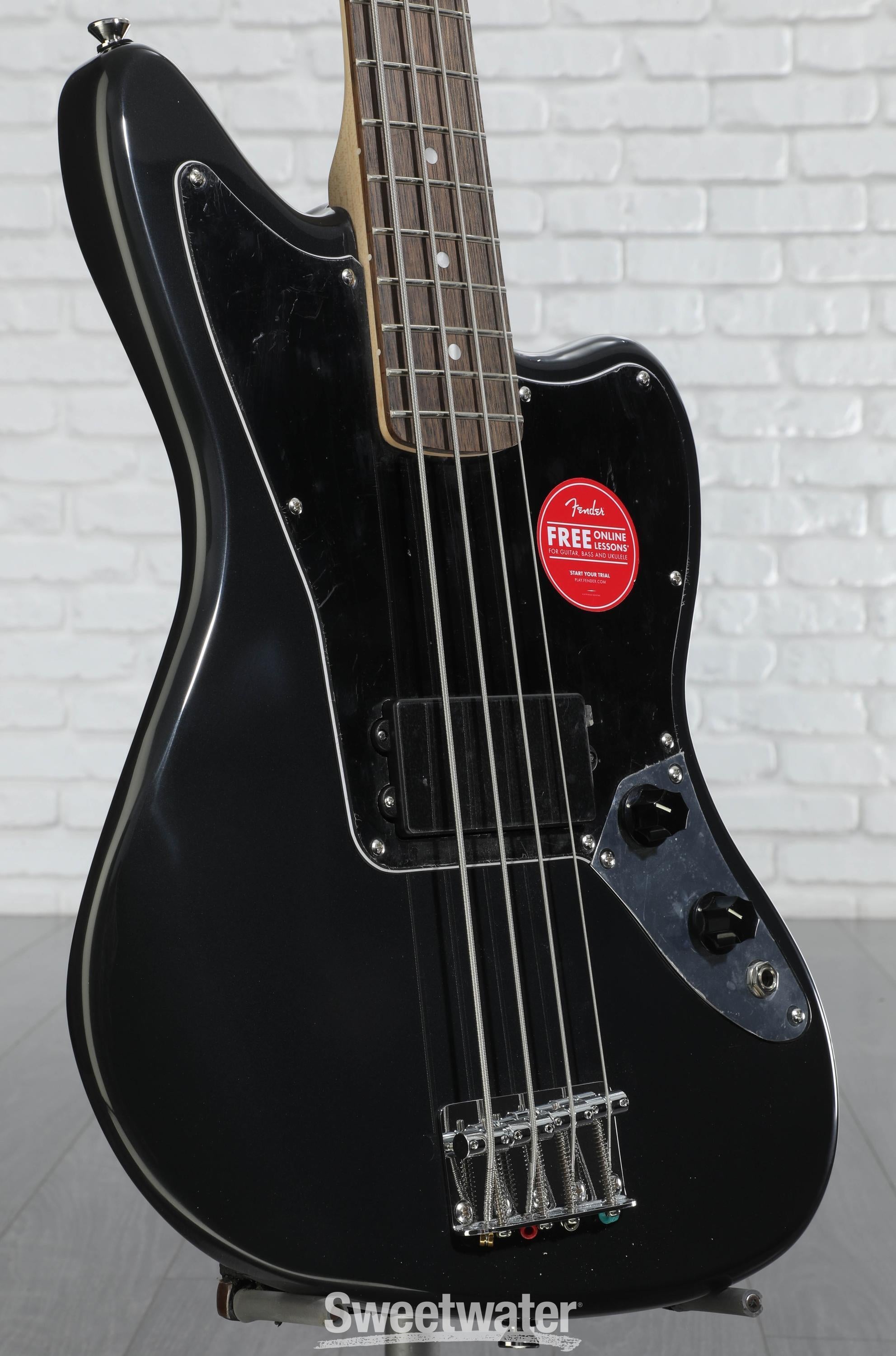 Squier Affinity Series Jaguar Charcoal Frost Metallic with Squier Affinity Series Jaguar Charcoal Frost Metallic with