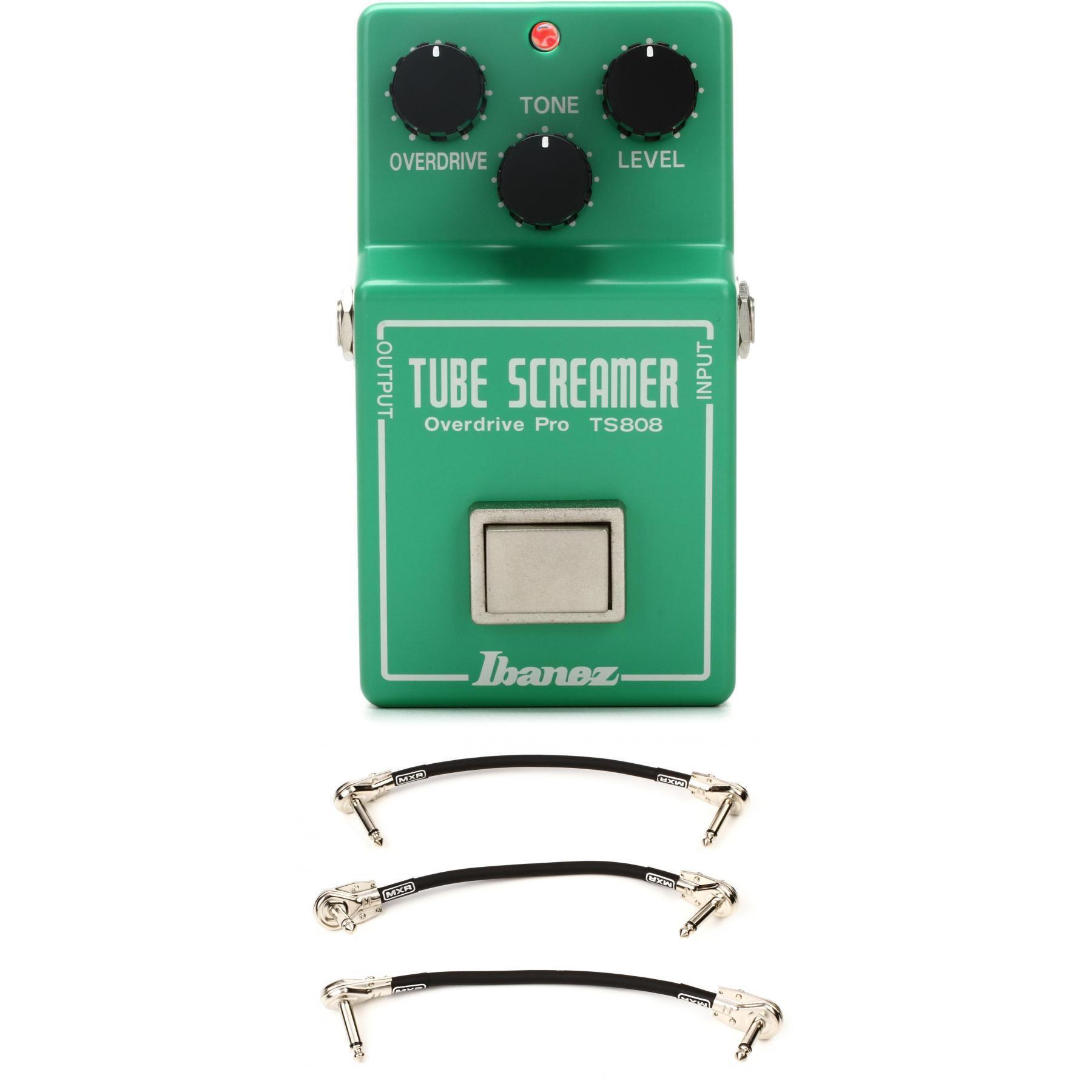 Ibanez TS808 Original Tube Screamer Overdrive Pedal with Patch Cables