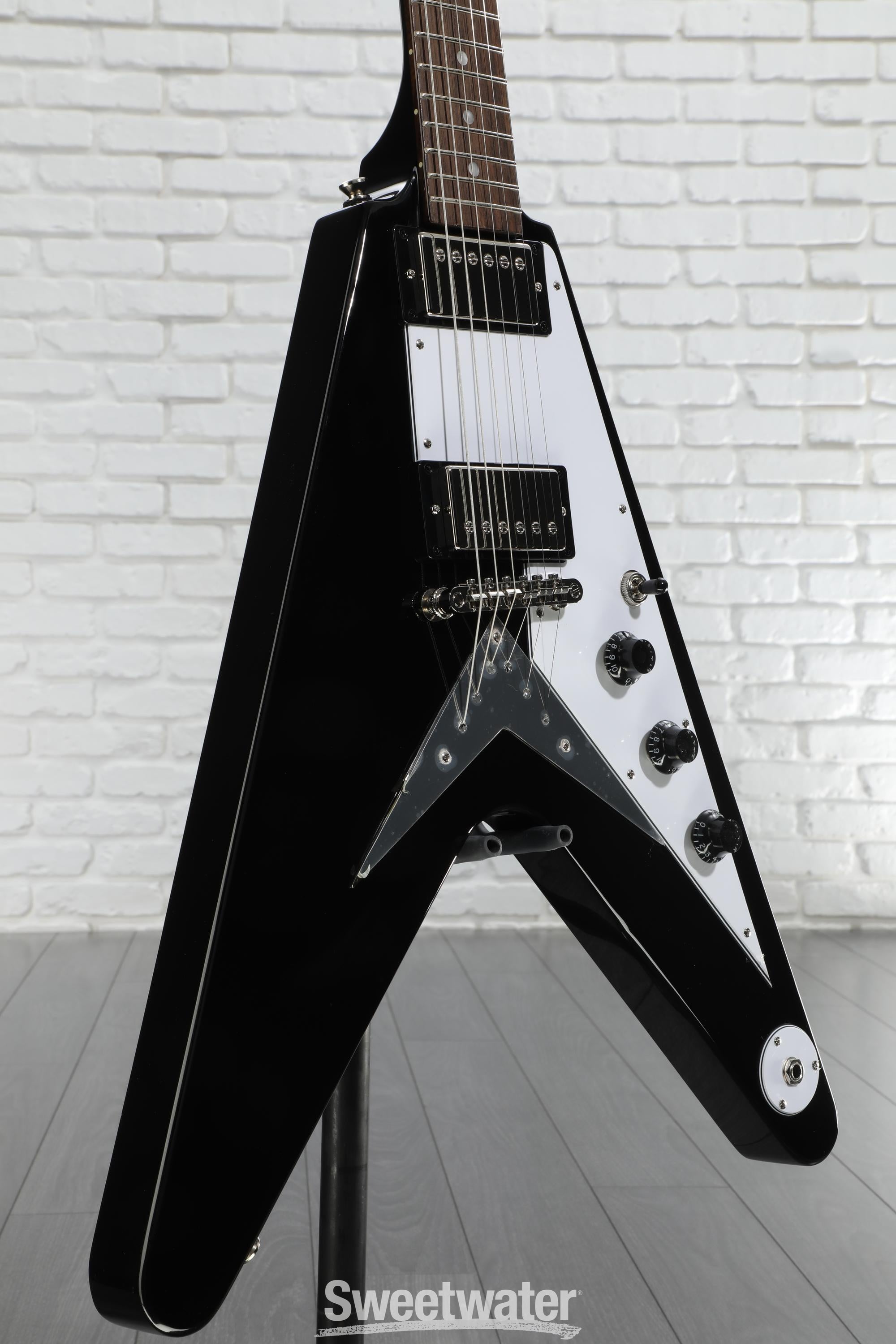 Epiphone Flying V Electric Guitar - Ebony | Sweetwater