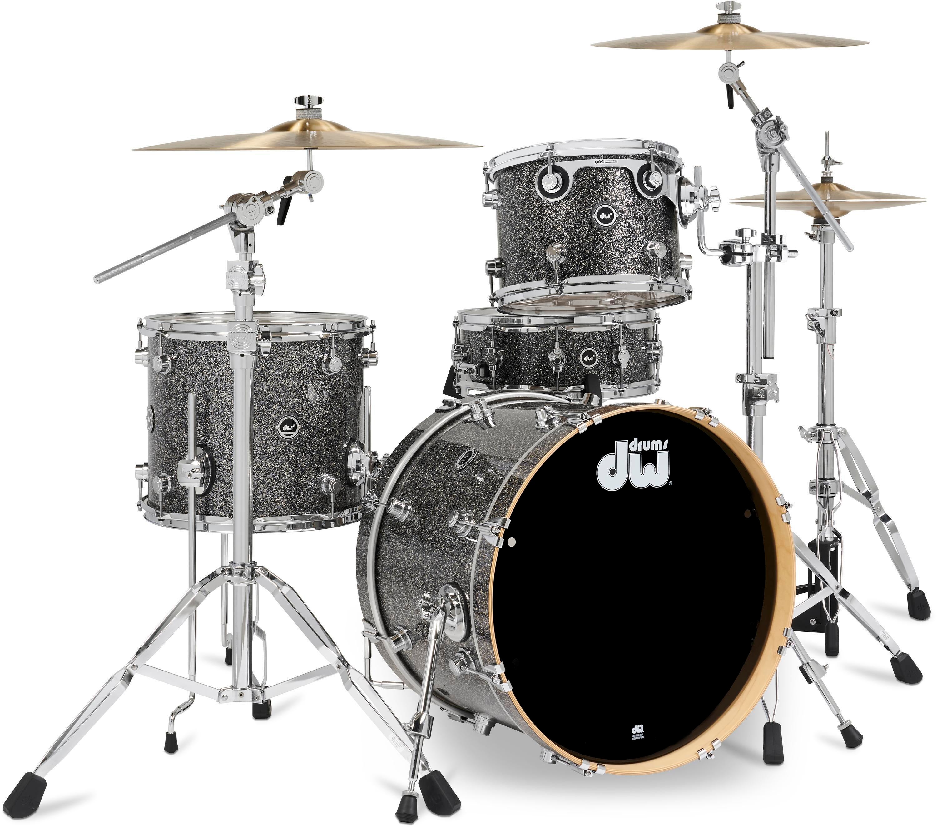 Pacote de kit de bateria de 4 peças DW DWe - pretoPacote de kit de bateria de 4 peças DW DWe - preto  