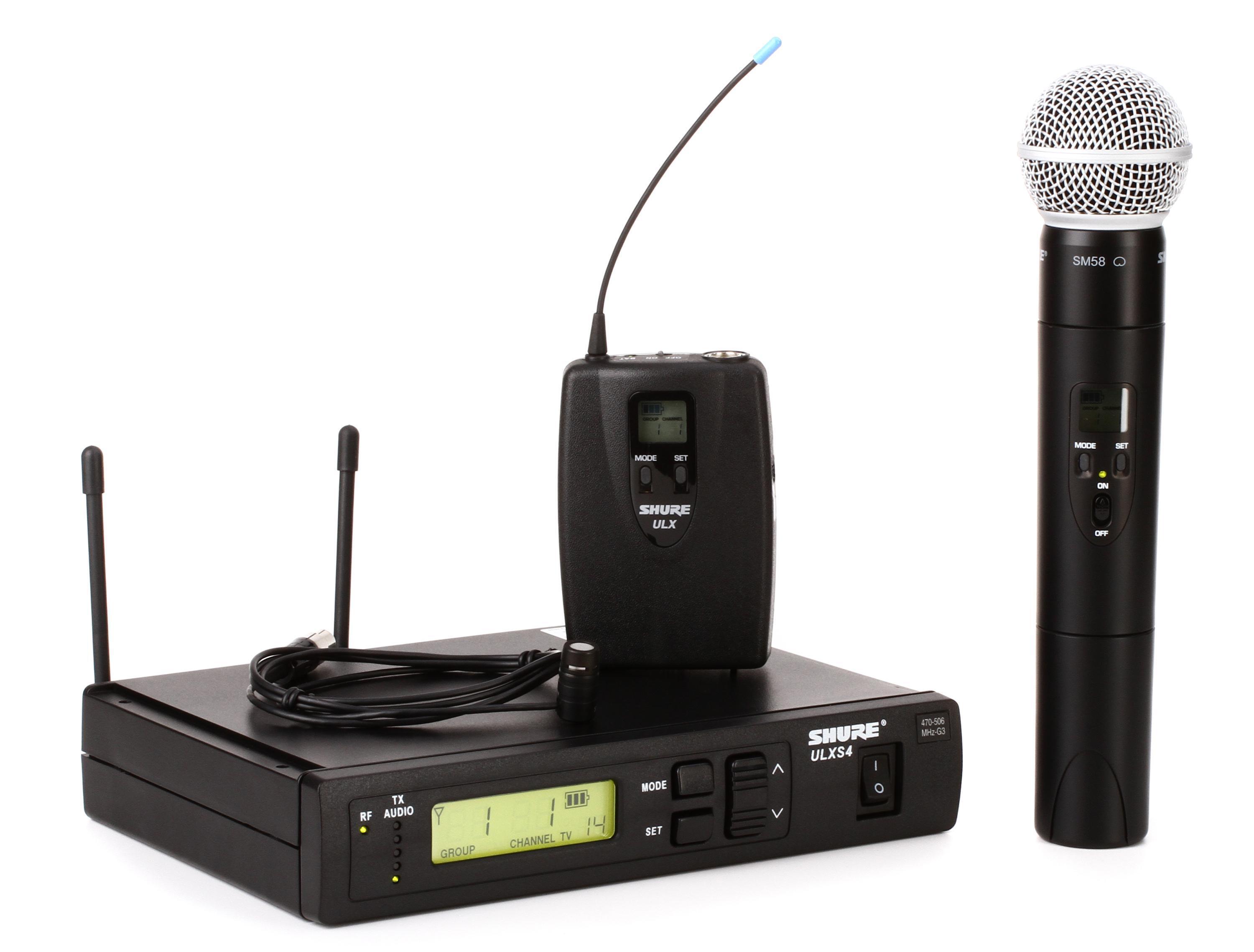 Shure ULXS124 85 Combo Wireless Handheld and Lavalier Microphone