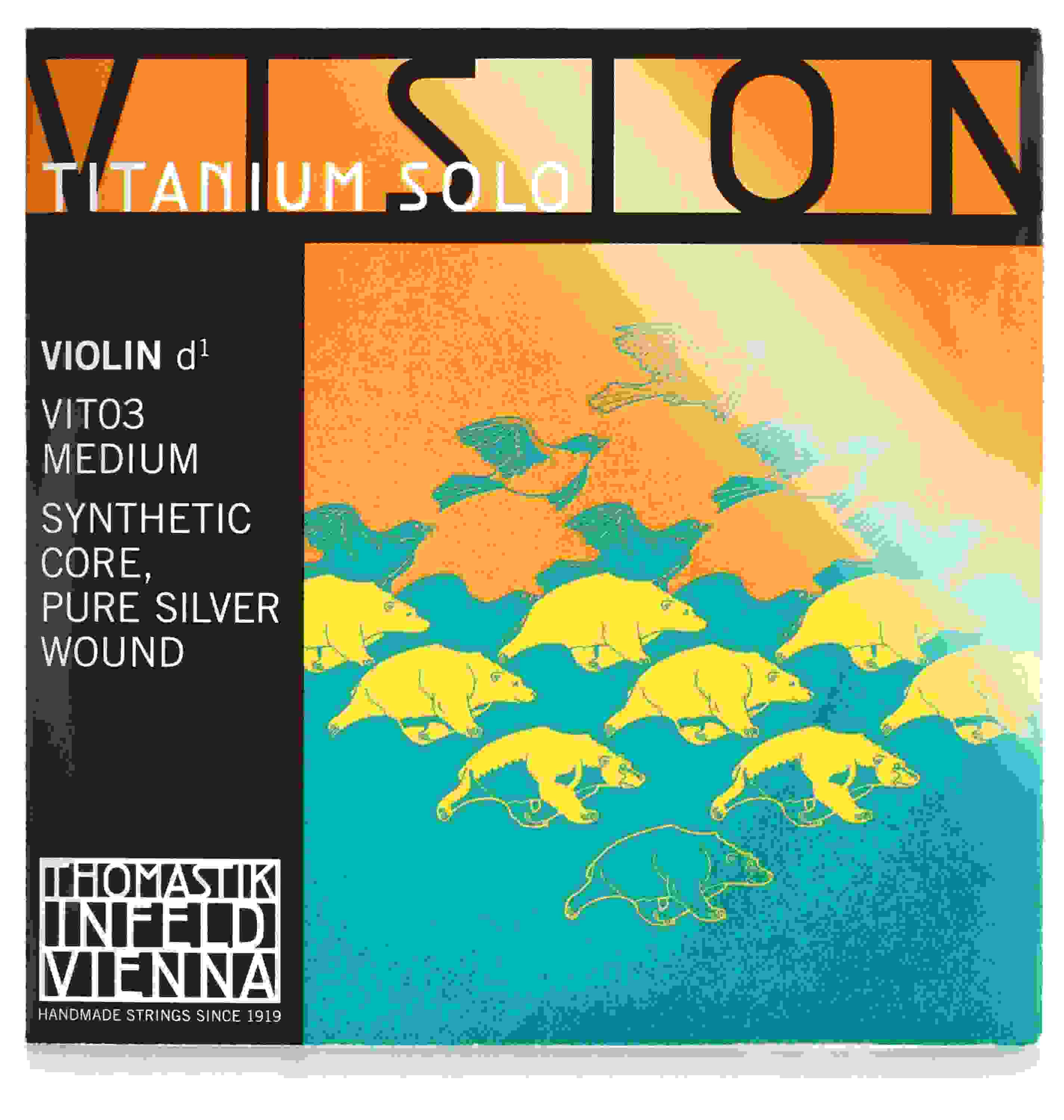 Thomastik-Infeld VIT03 Vision Titanium Solo Violin D String - 4/4 Size Sliver-wound