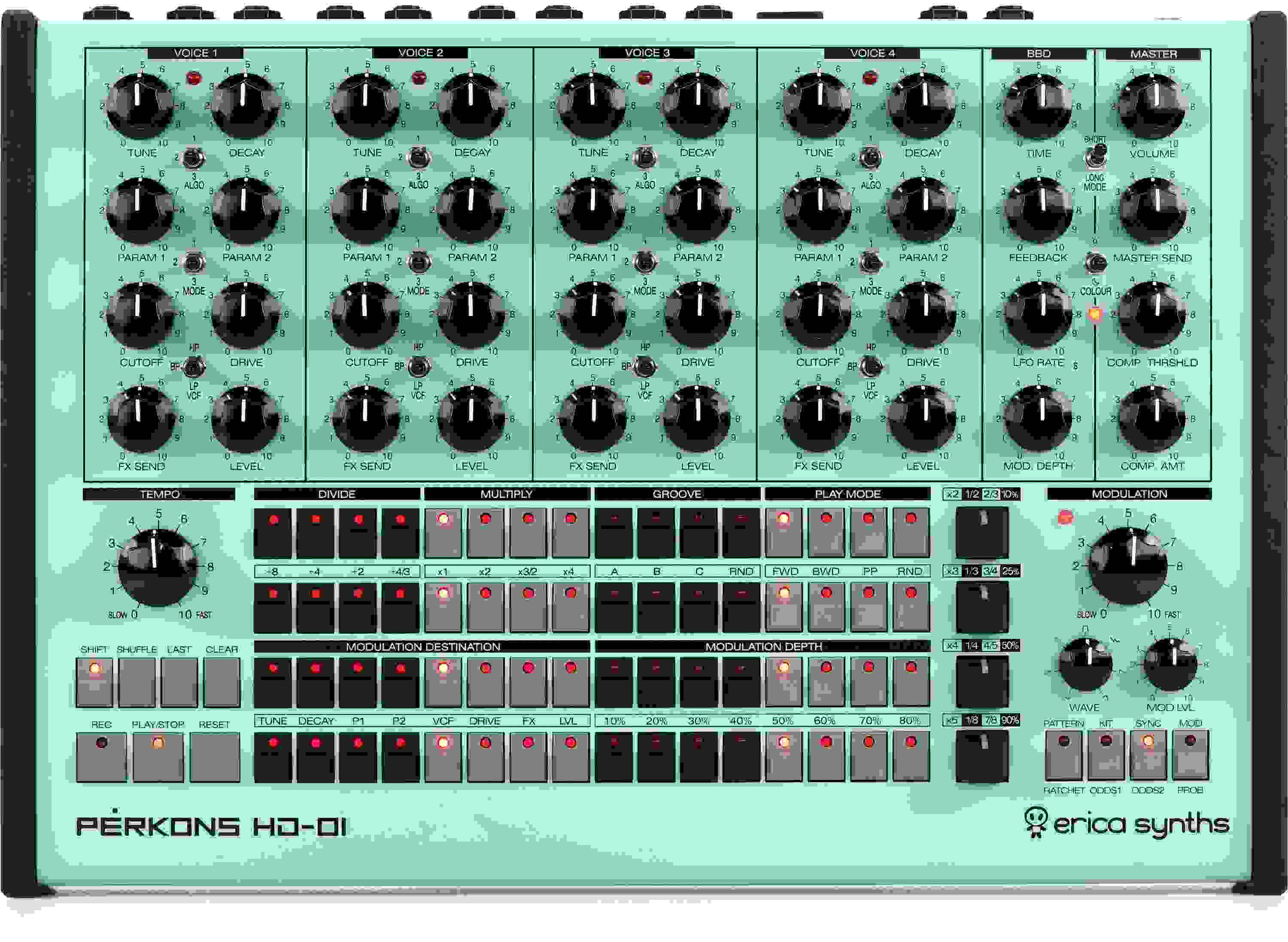 Erica Synths Perkons HD-01 Drum Machine and Rhythm Synthesizer