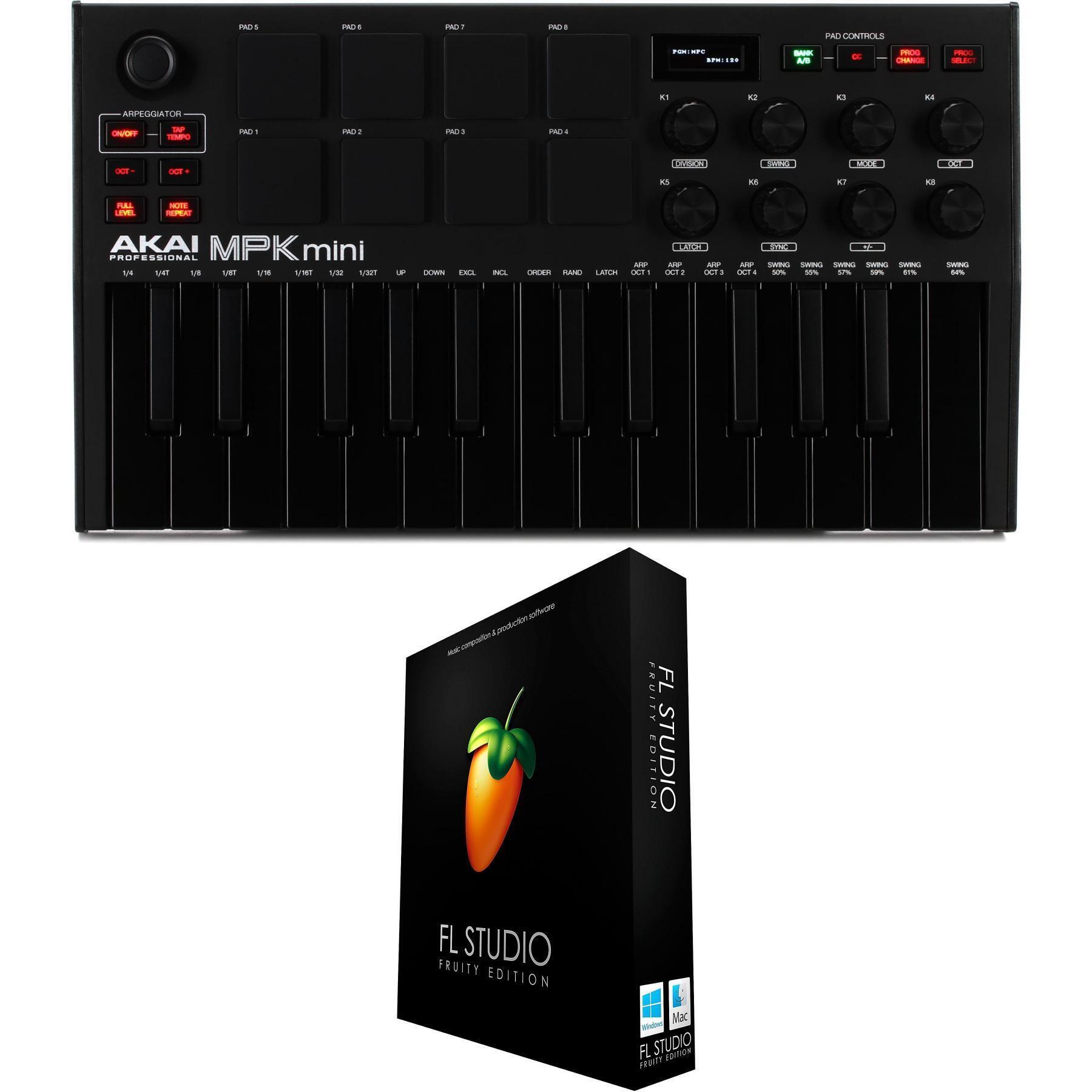 Akai Professional MPK Mini mkII and FL Studio 20 Fruity Edition 