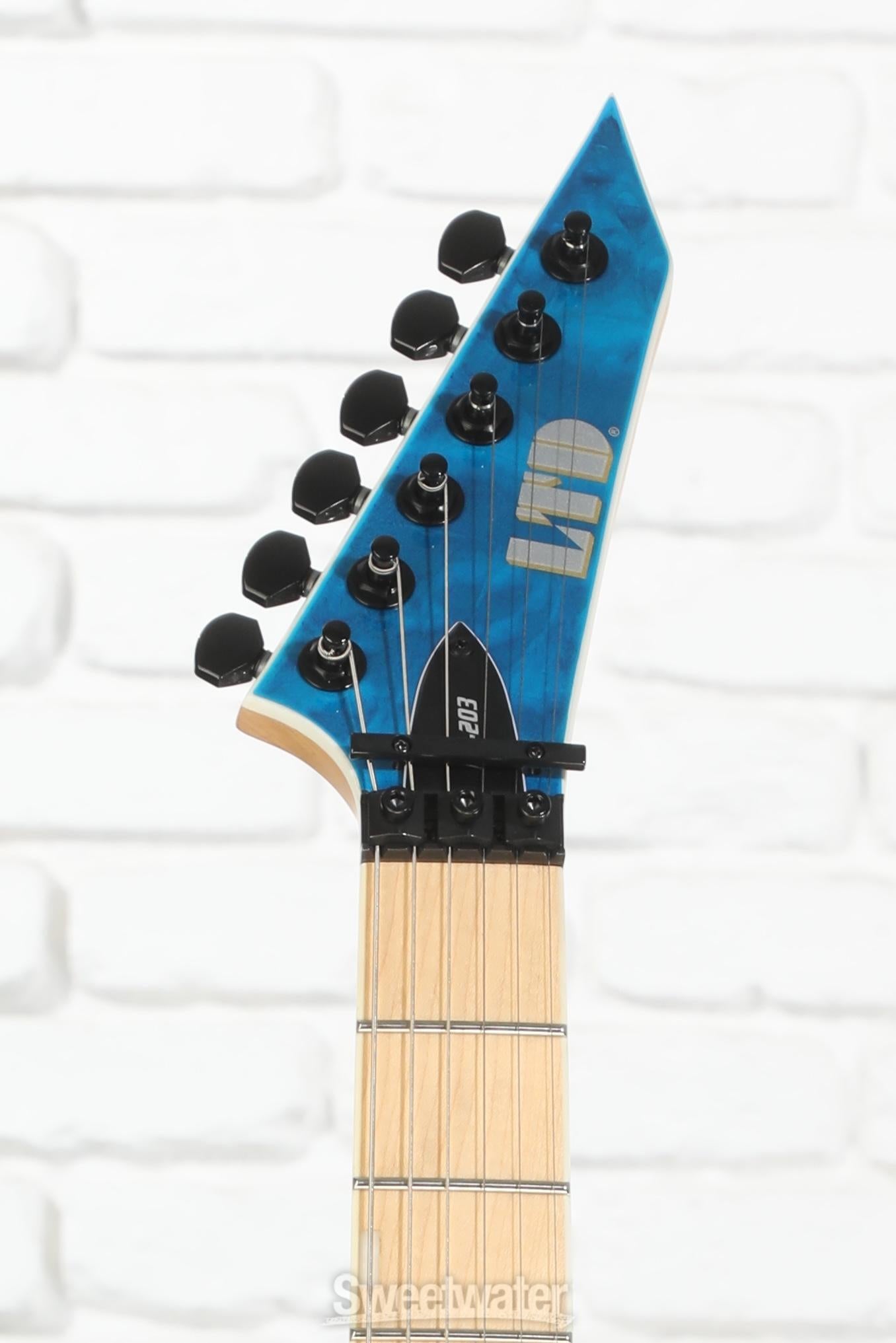 ESP LTD MH-203QM - See Thru Blue | Sweetwater