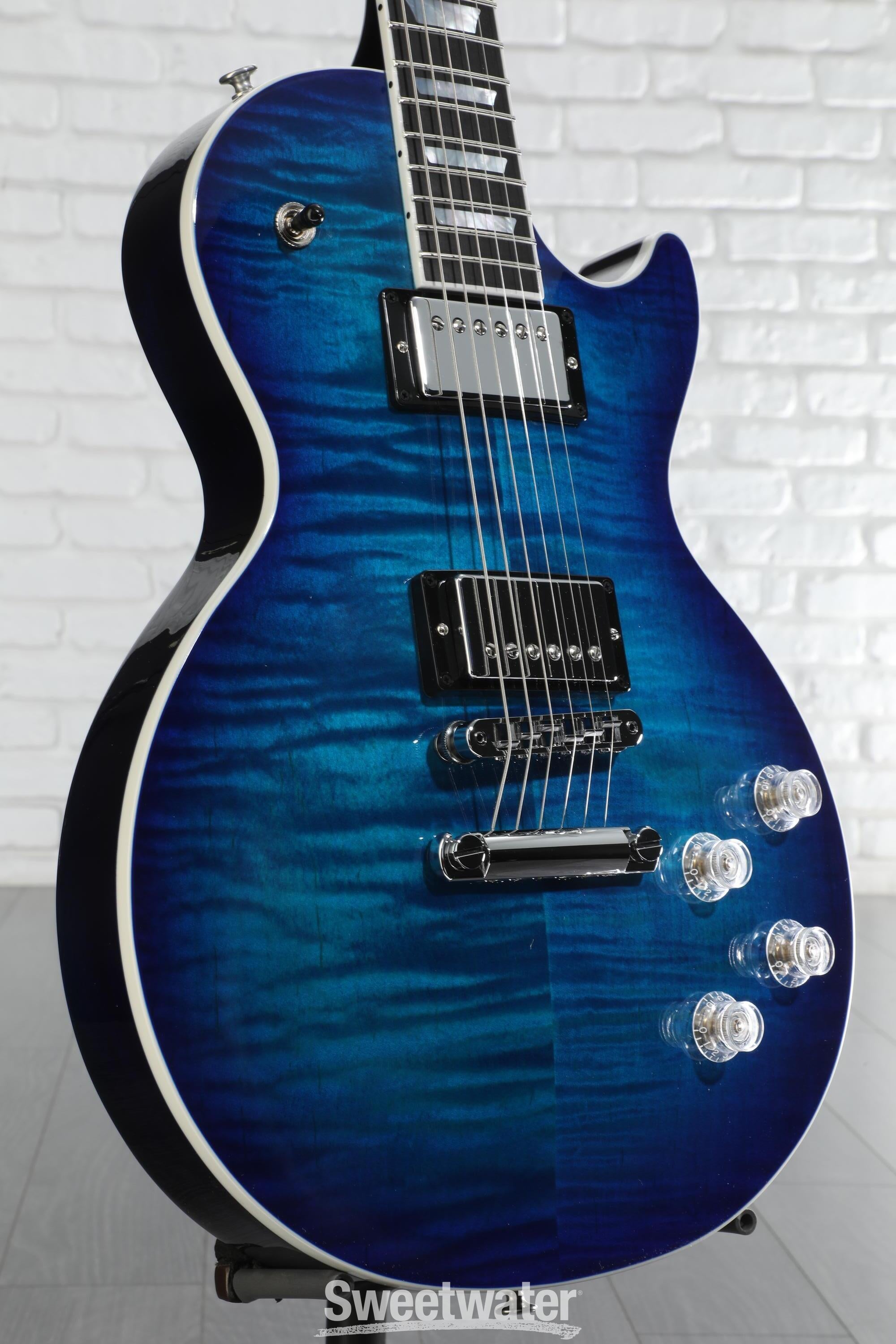 ギター Gibson Modern Les Paul Cobra Blue Gibson Les Paul Modern Figured Electric Guitar - Cobalt