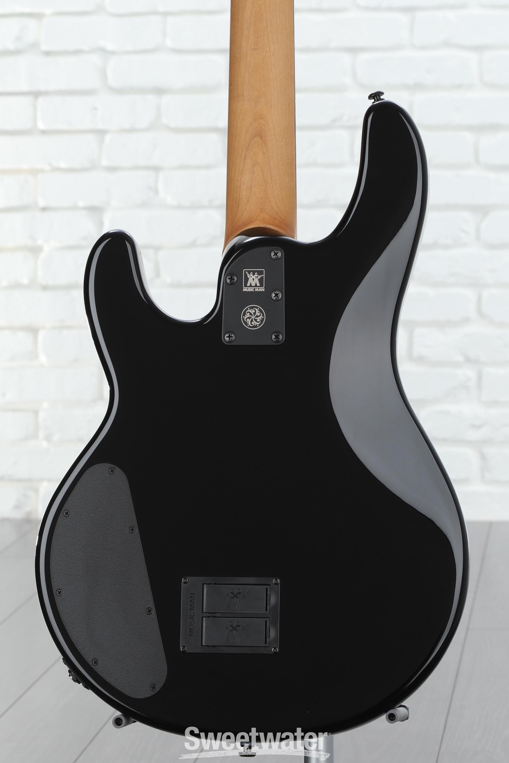 Ernie Ball Music Man DarkRay Bass Guitar - Obsidian Black with Ebony Fingerboard