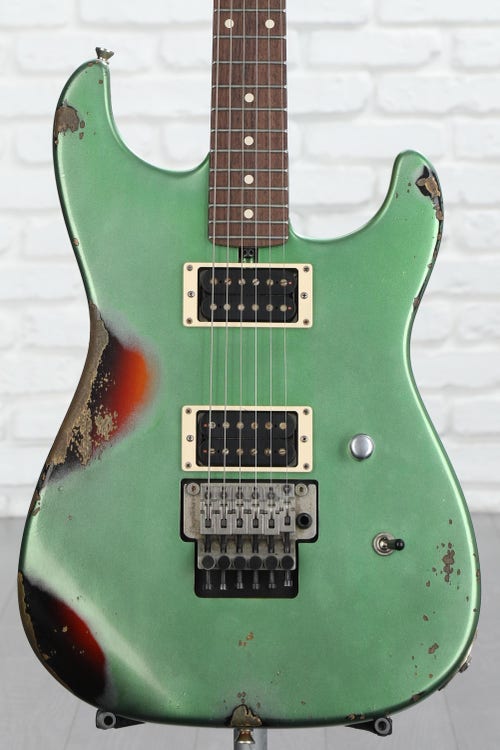 Friedman Cali Aged Electric Guitar - Candy Green over 3-tone Sunburst