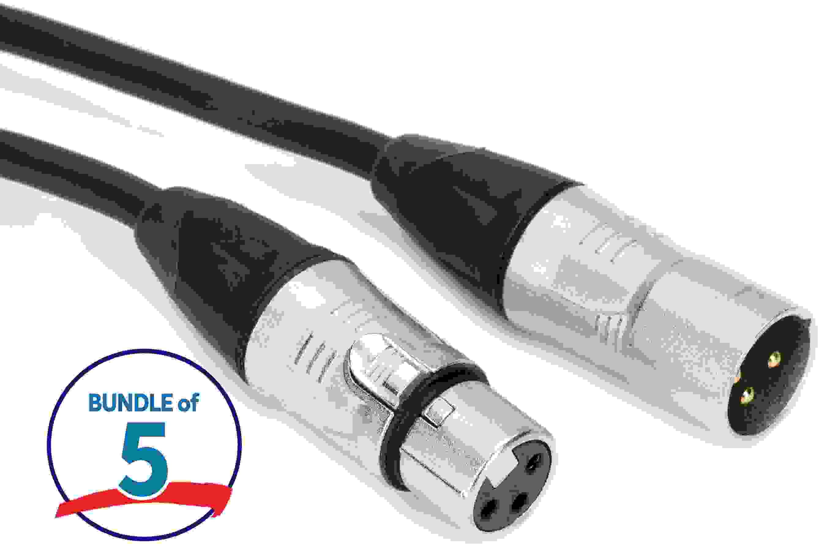 Gator Cableworks Backline Series Microphone Cable - 5 foot (5-pack)