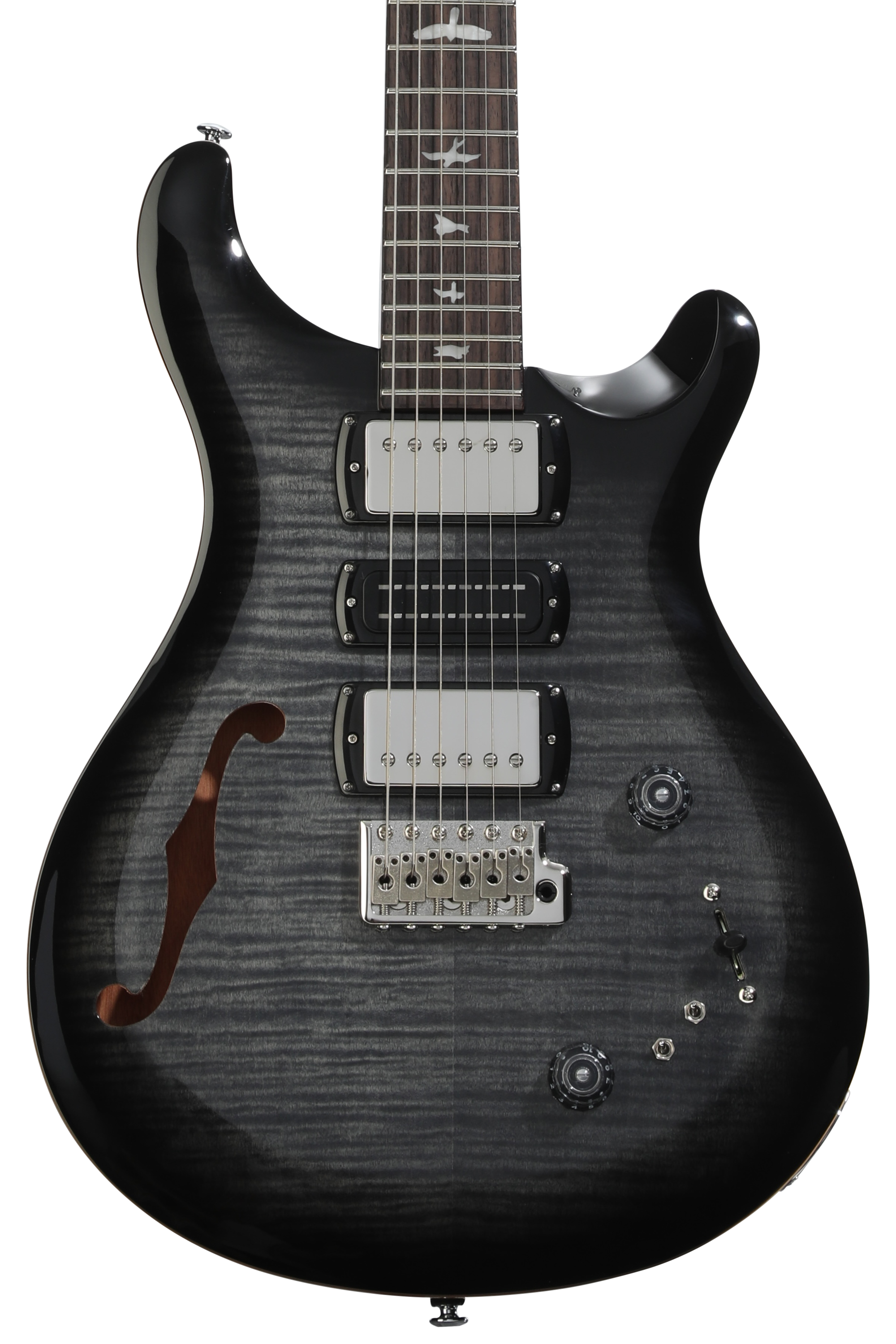 PRS SE Custom 22エレキギター ブラック/グレー PRS SE Custom 22 Semi-Hollow Electric Guitar - Gray Black | Sweetwater