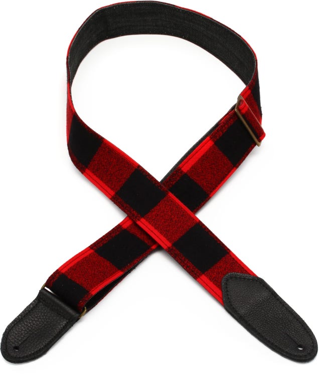 CF-BKR Flannel Guitar Strap - Red and Black - Sweetwater