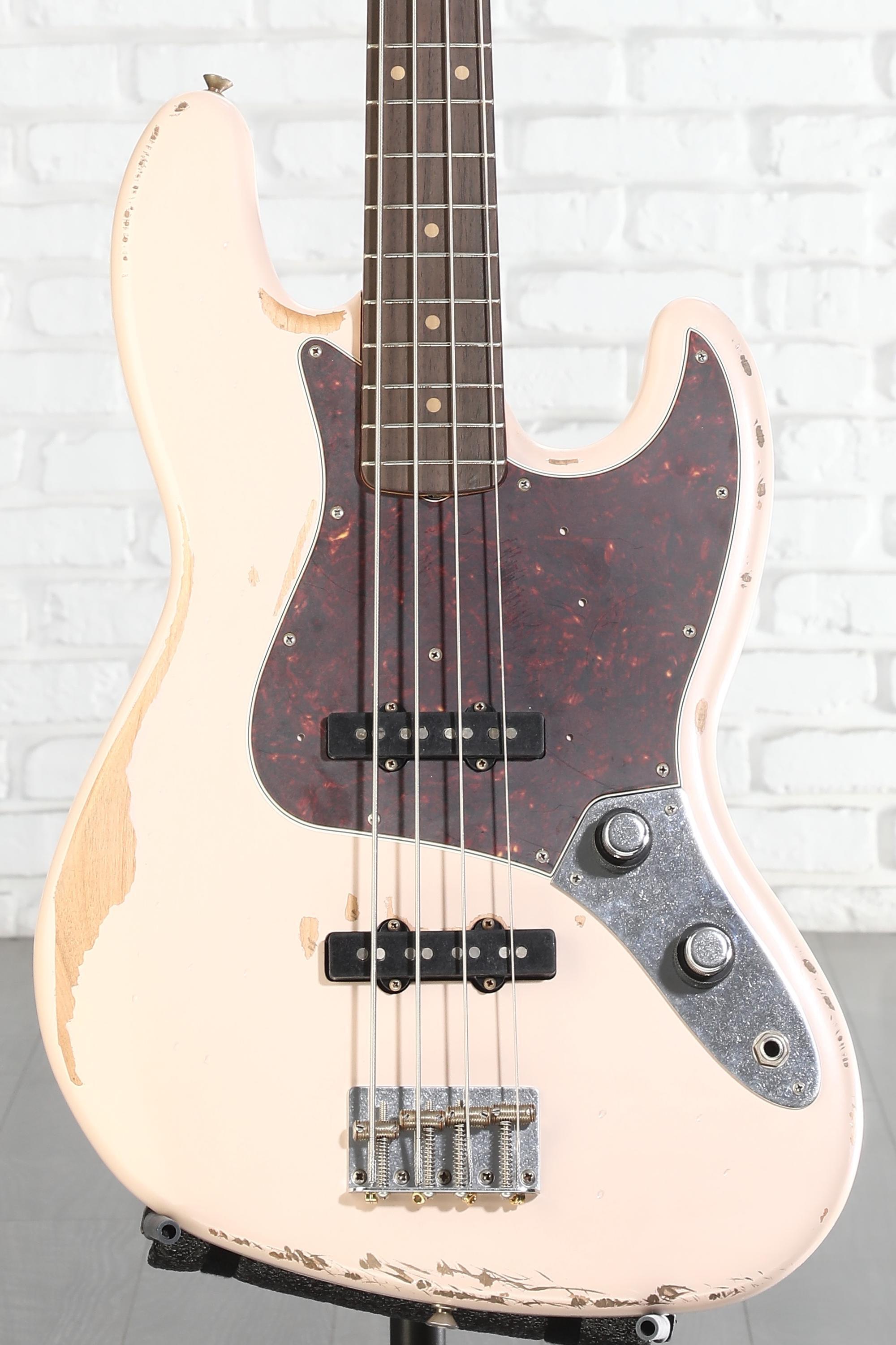Fender Flea Jazz Bass - Shell Pink, Road Worn | Sweetwater