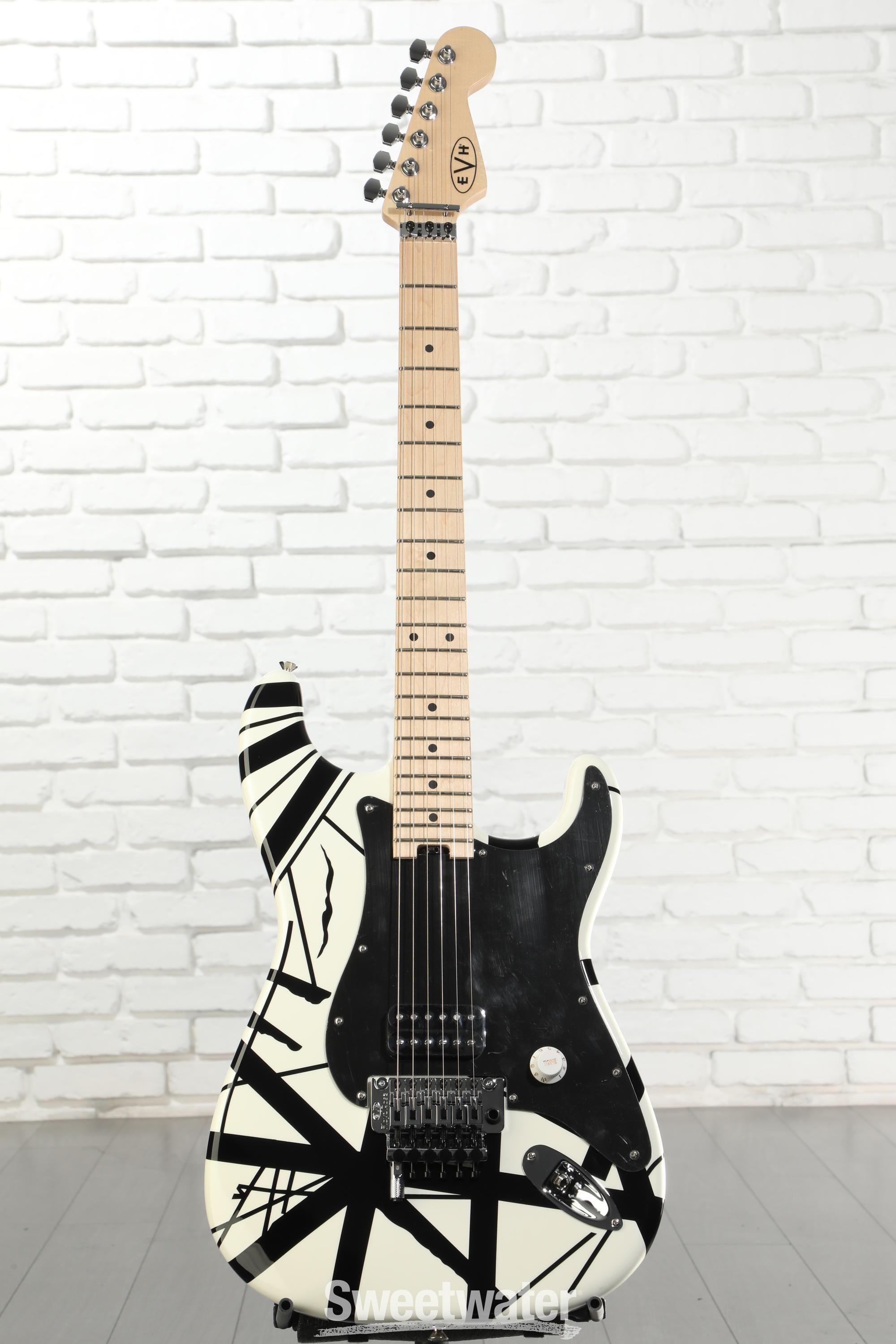 EVH Striped Series - White w/ Black Stripes | Sweetwater