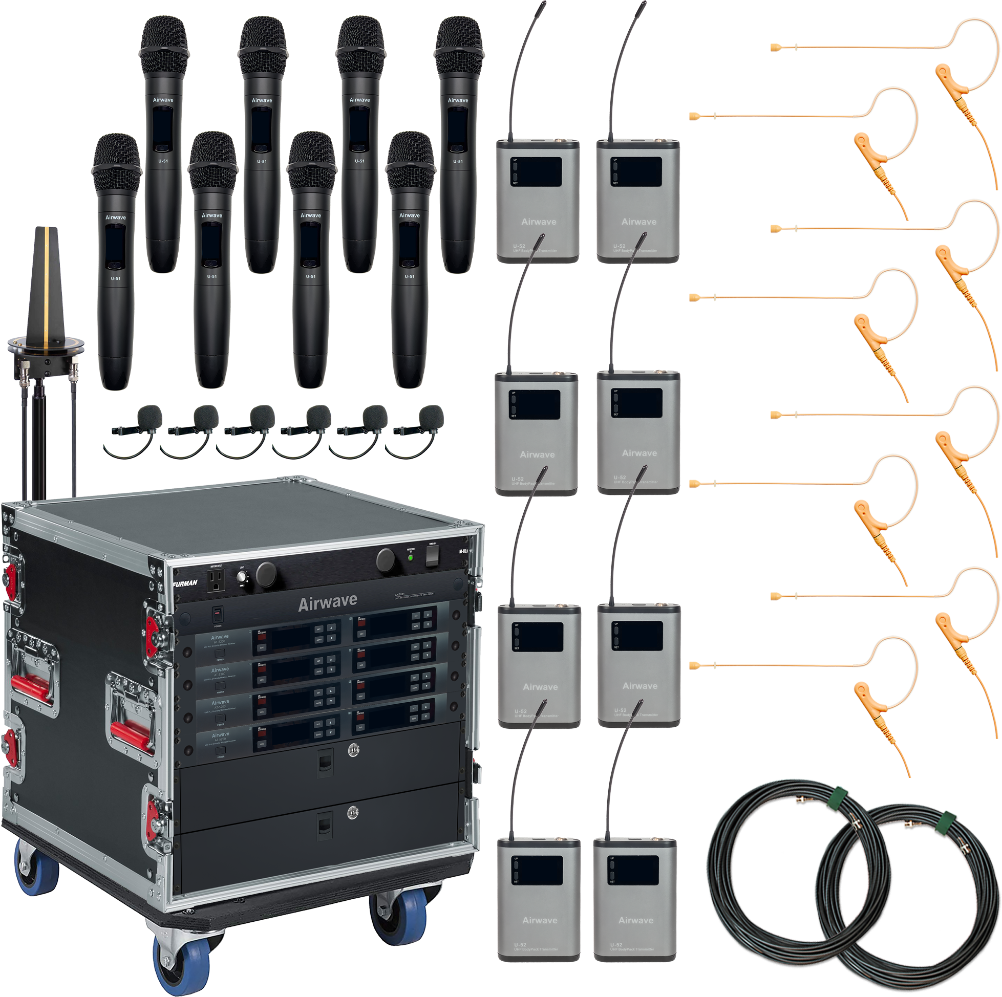 Photo of Airwave Technologies AT-RS8 UHF Wireless 8-channel Combo System - 514MHz-543MHz