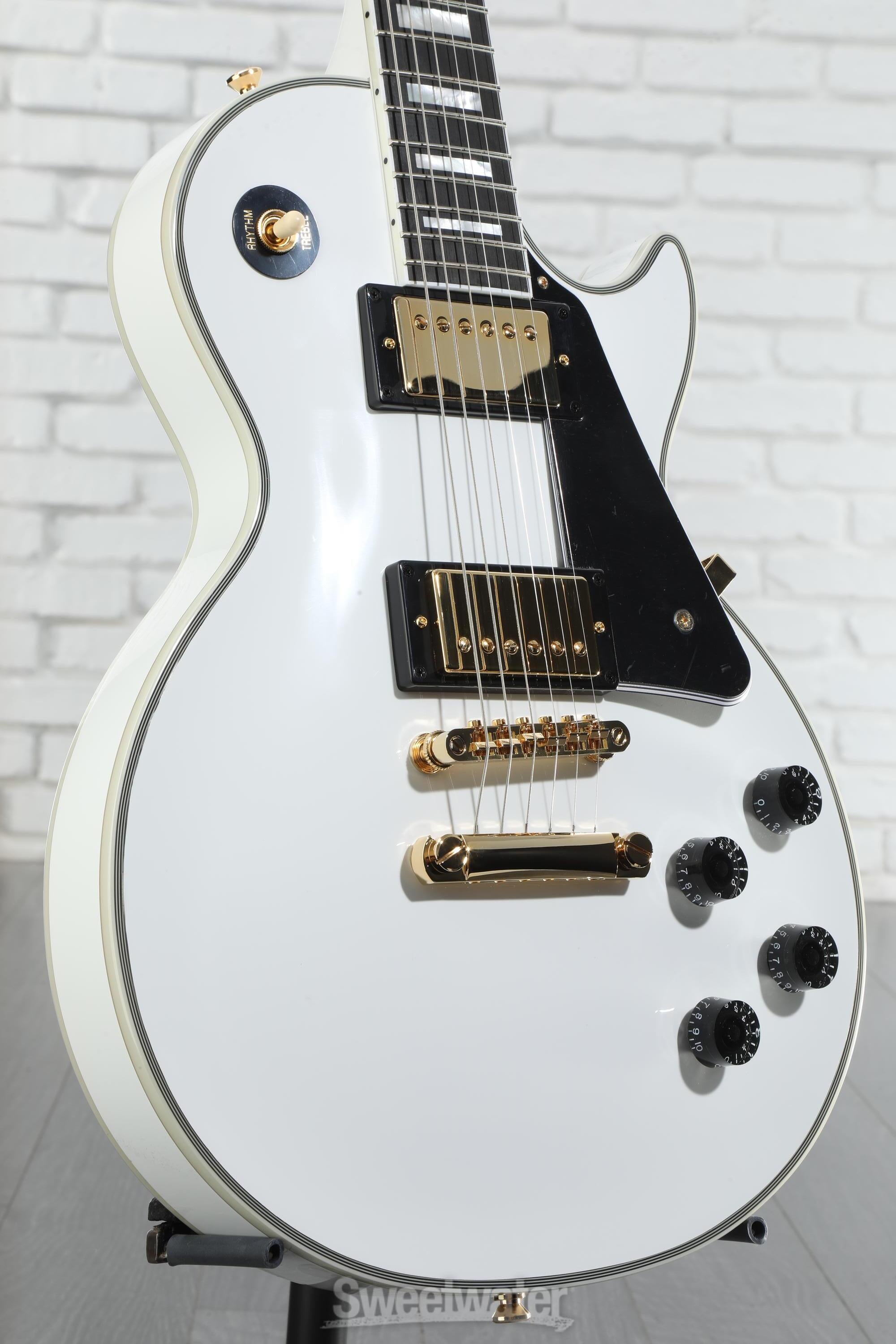 ギター Epiphone Les Paul Custom (Alpine White) Amazon.com: Epiphone Les Paul Custom, Alpine White with Gold