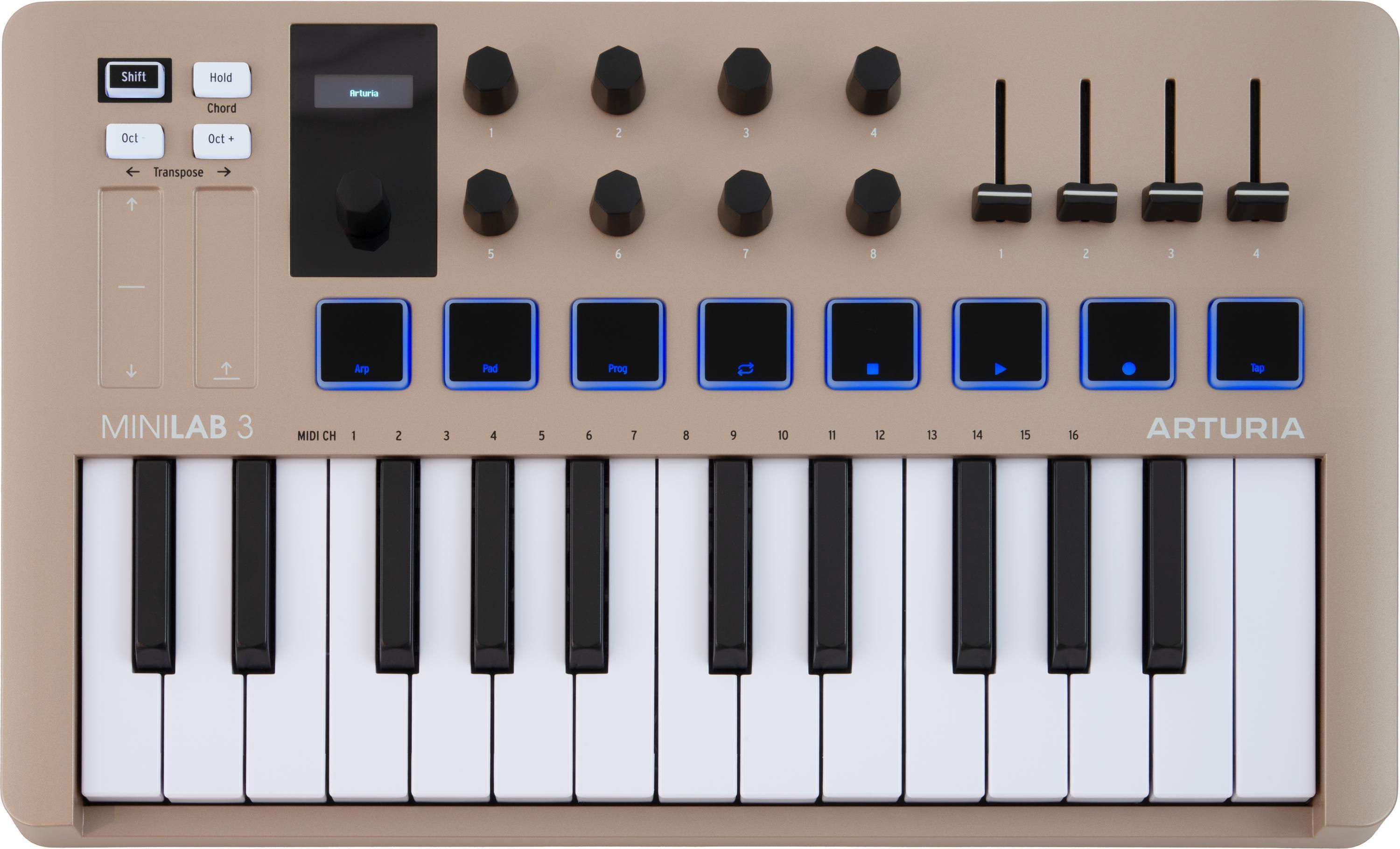 Arturia MiniLab 3 25 Slim-key Controller - Black/Orange | Sweetwater