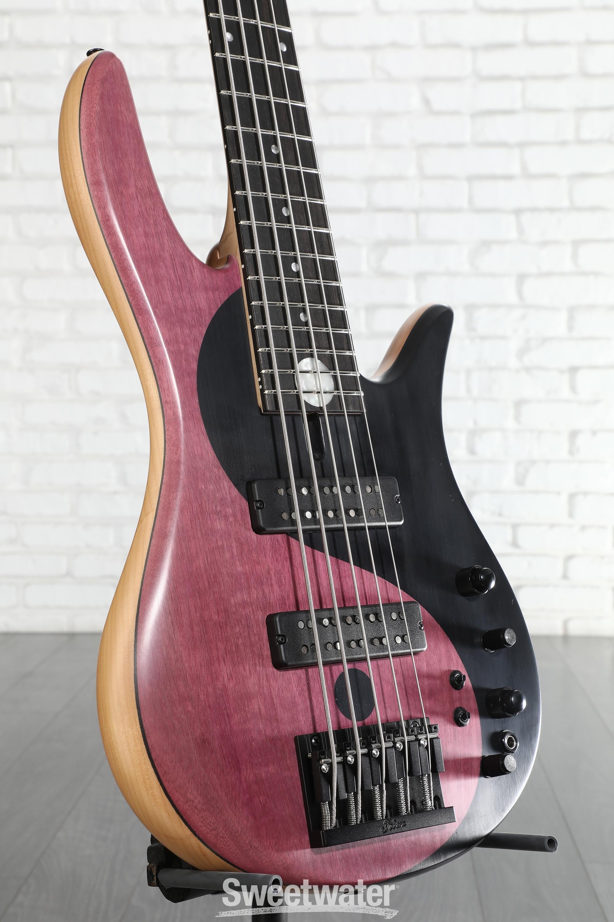 Photo of Fodera Yin Yang 5 Standard 5-string Bass Guitar - Reverse Purpleheart, 19mm String Spacing
