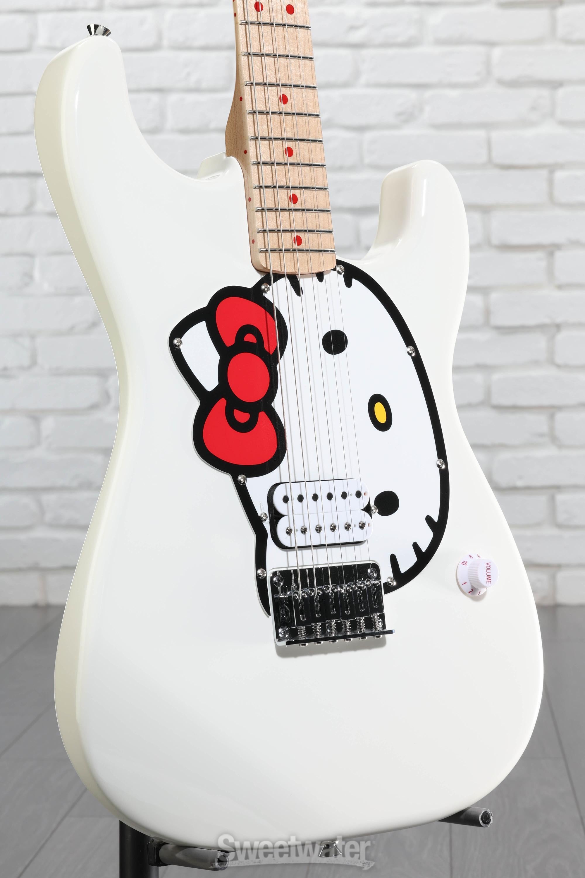 Squier x Hello Kitty Stratocaster Electric Guitar - White | Sweetwater