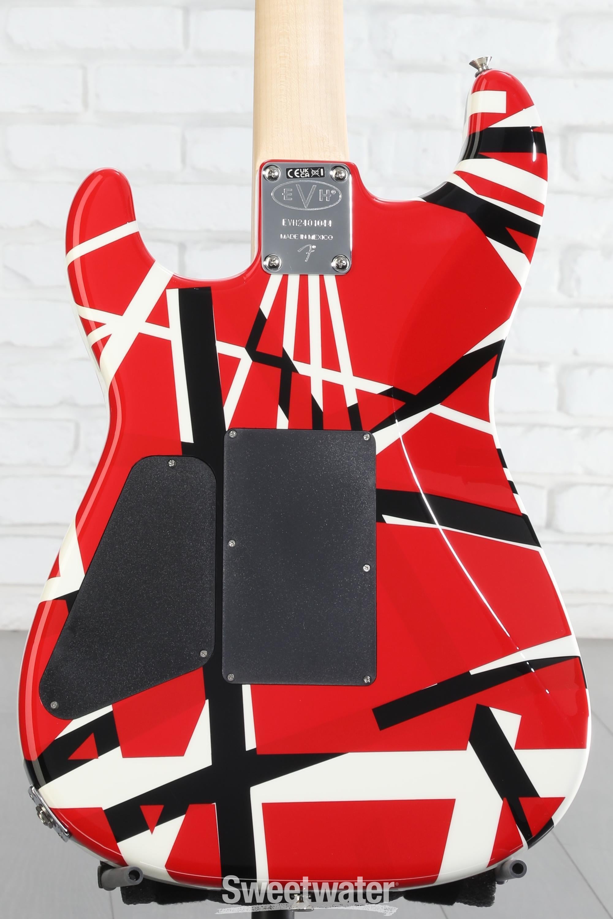EVH Striped Series - Red with Black and White Stripes | Sweetwater