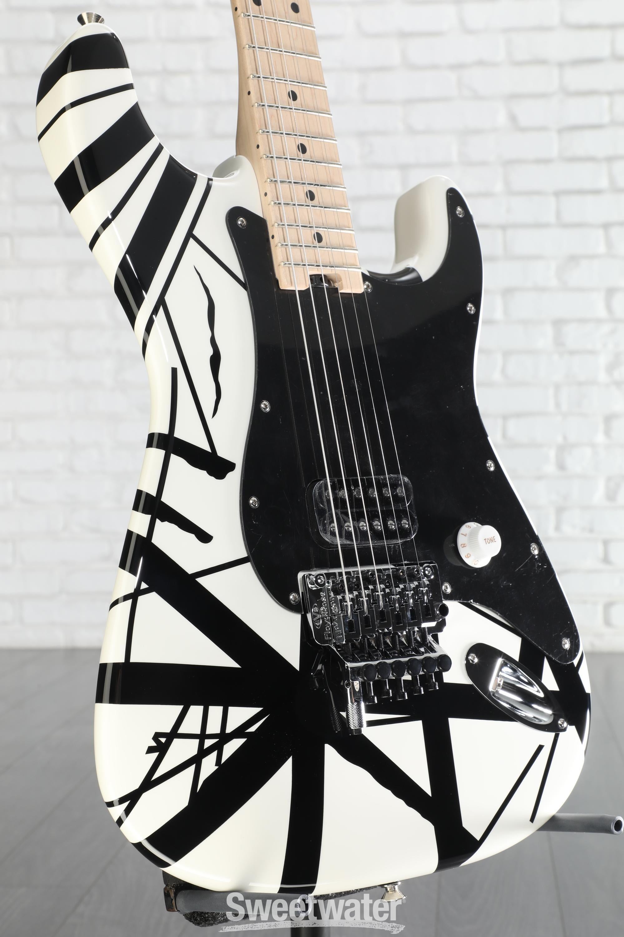 EVH Striped Series - White w/ Black Stripes | Sweetwater