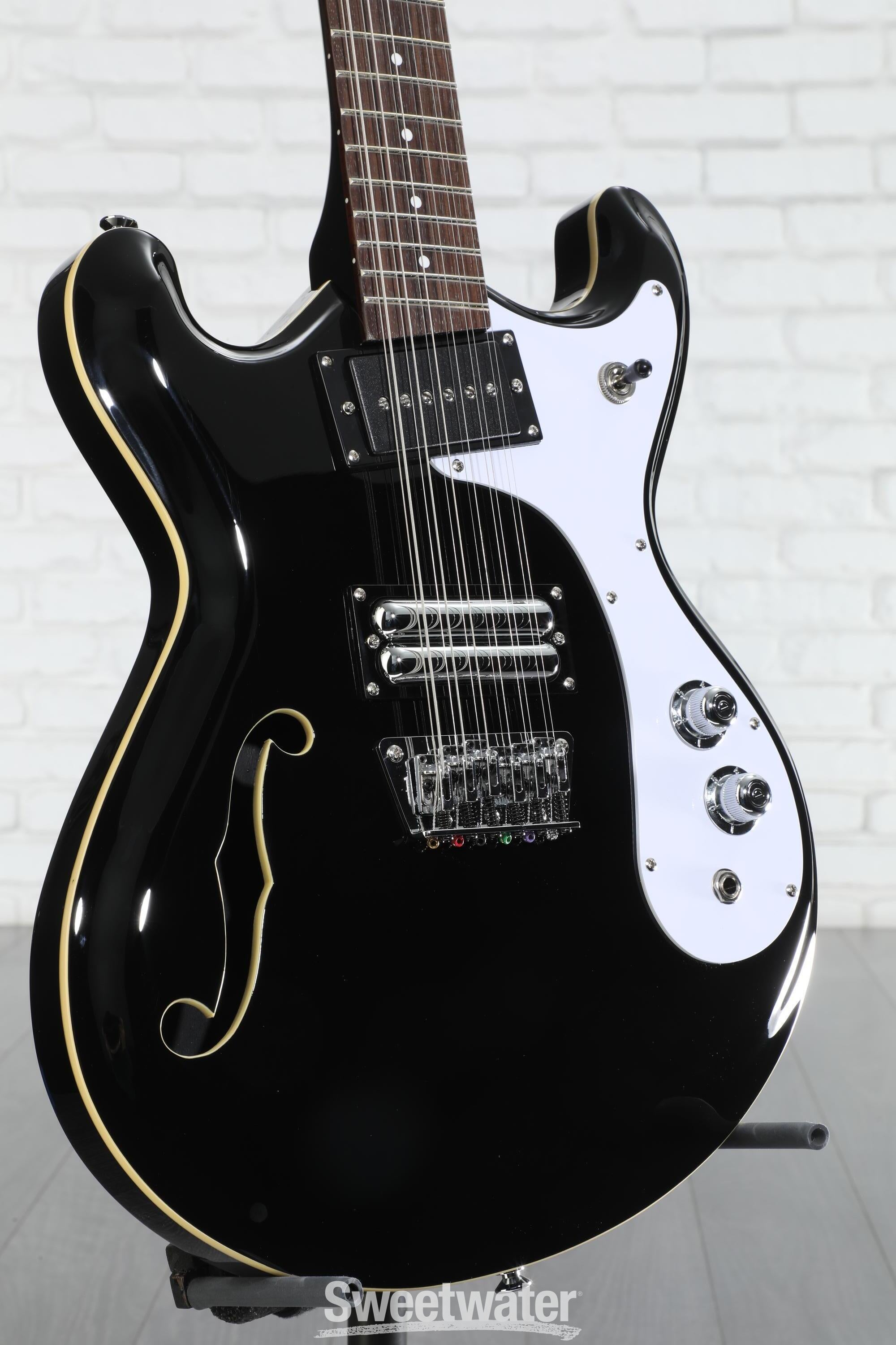 Danelectro 66-12, 12-string Electric Guitar - Limo Black | Sweetwater