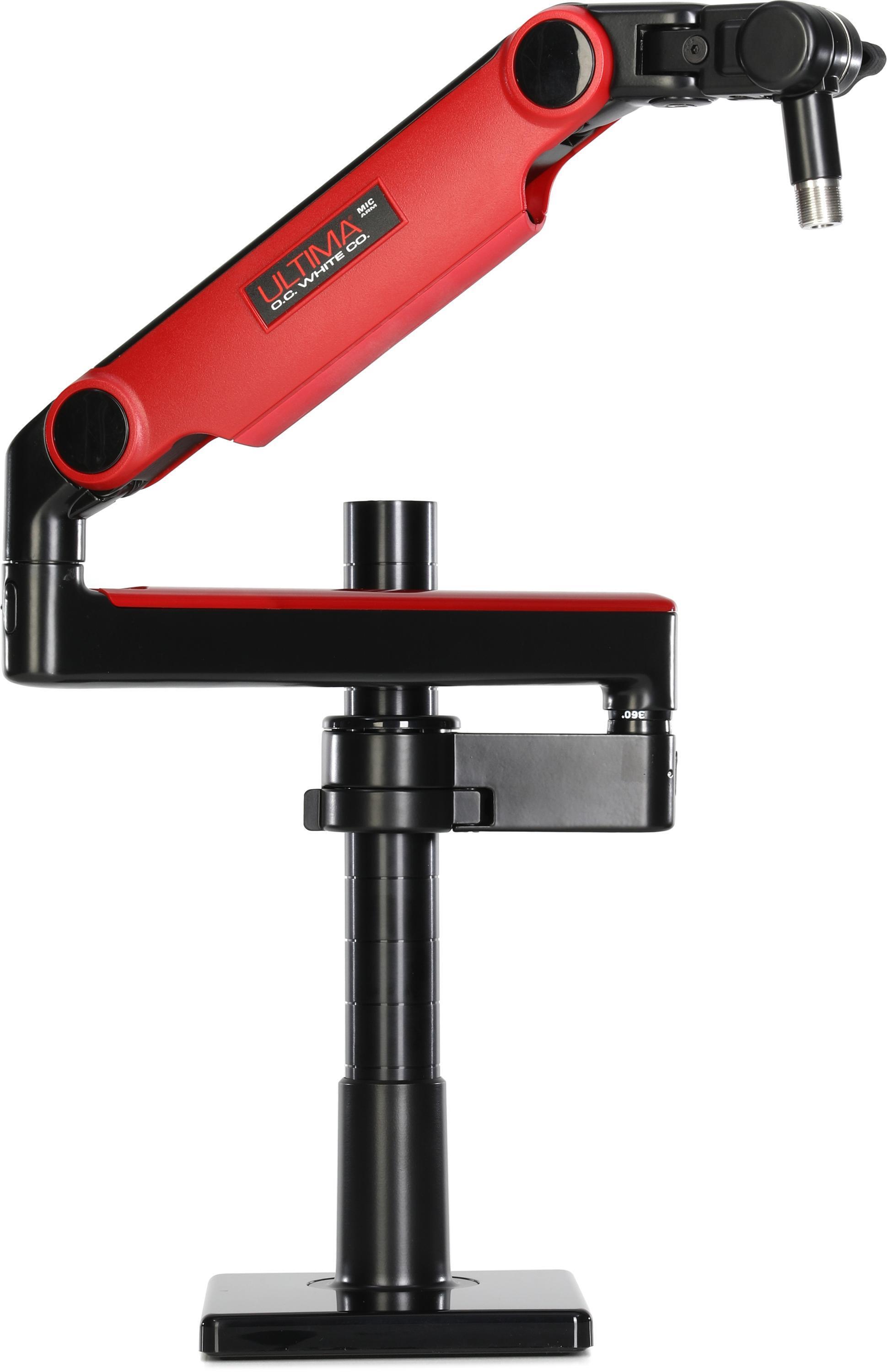 Photo of O.C. White Co. Limited-edition ProBoom Ultima Gen2 ULP Low-profile Microphone Boom with Riser - Red and Black