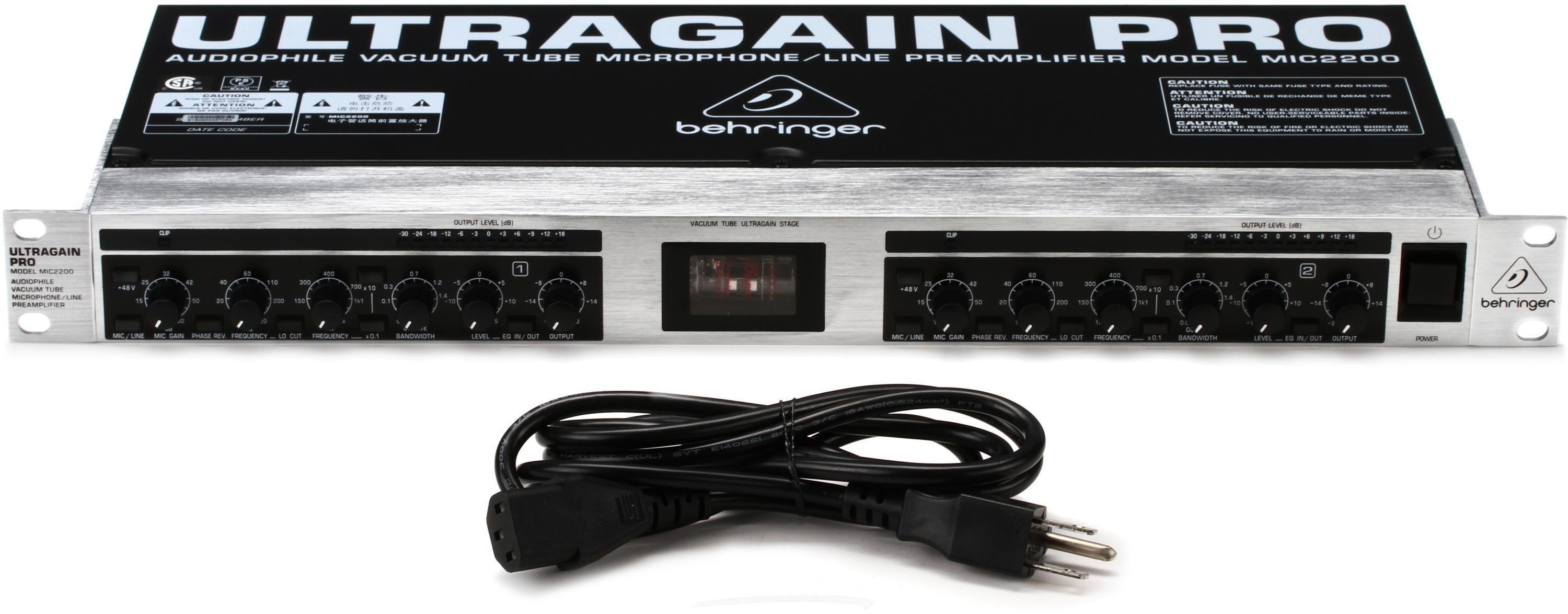 Behringer Ultragain Pro MIC2200 2-channel Tube Microphone Preamp 
