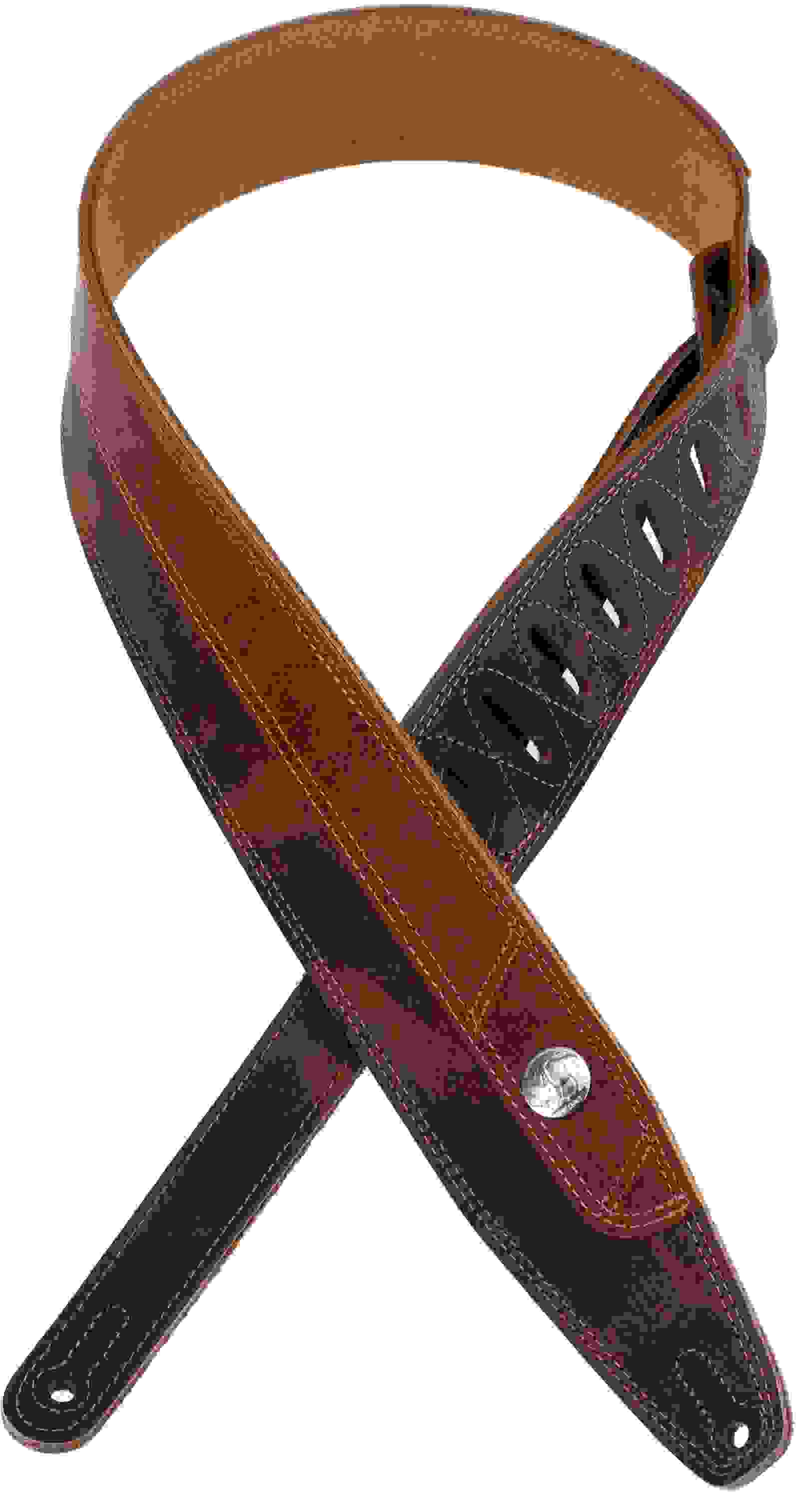 Levy's PMD4BU Leather Guitar Strap - Standard Dark Brown