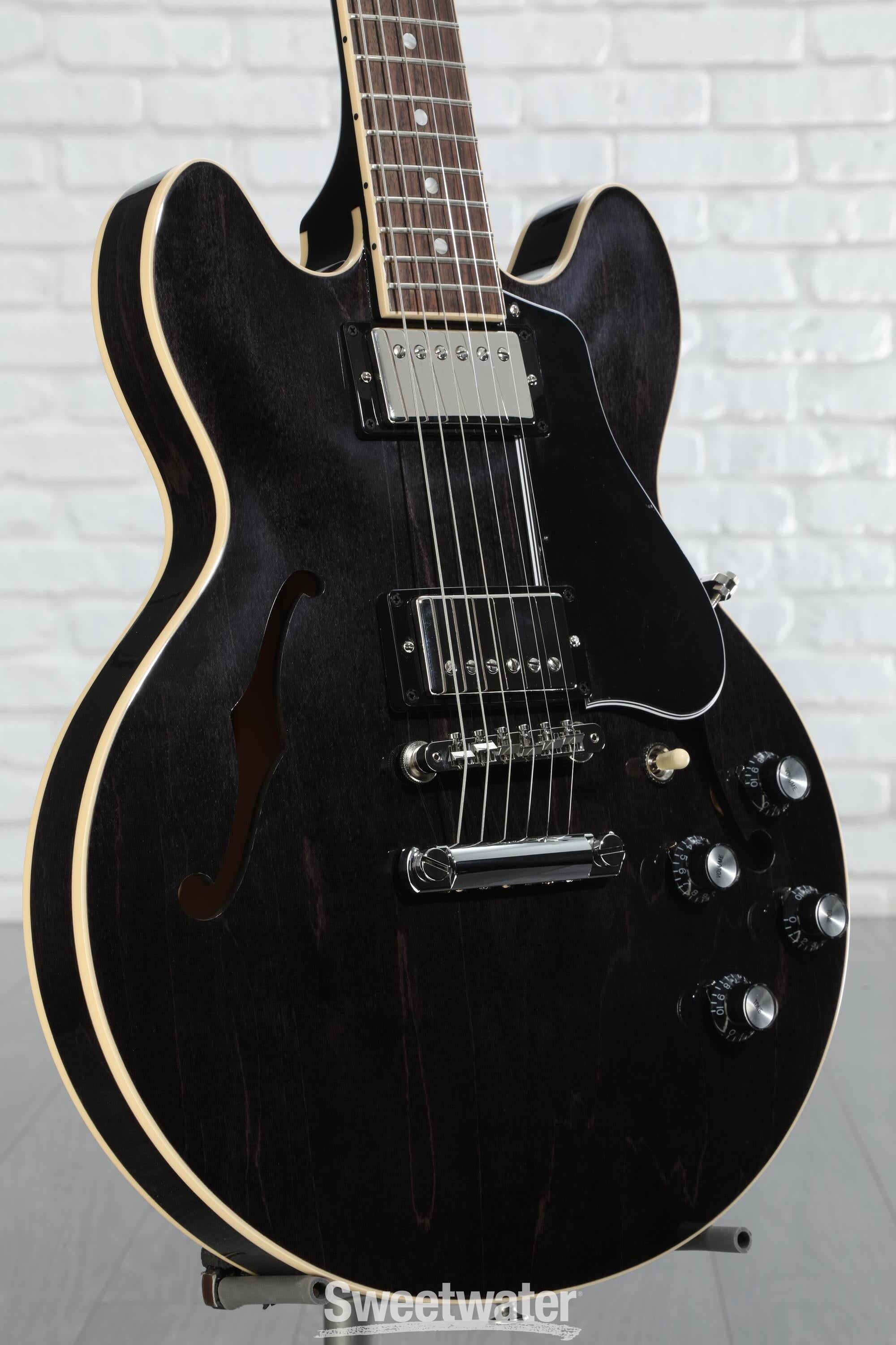 トップ Gibson ES-339 Ebony Trans - Guitar Electric Semi-hollowbody ギター