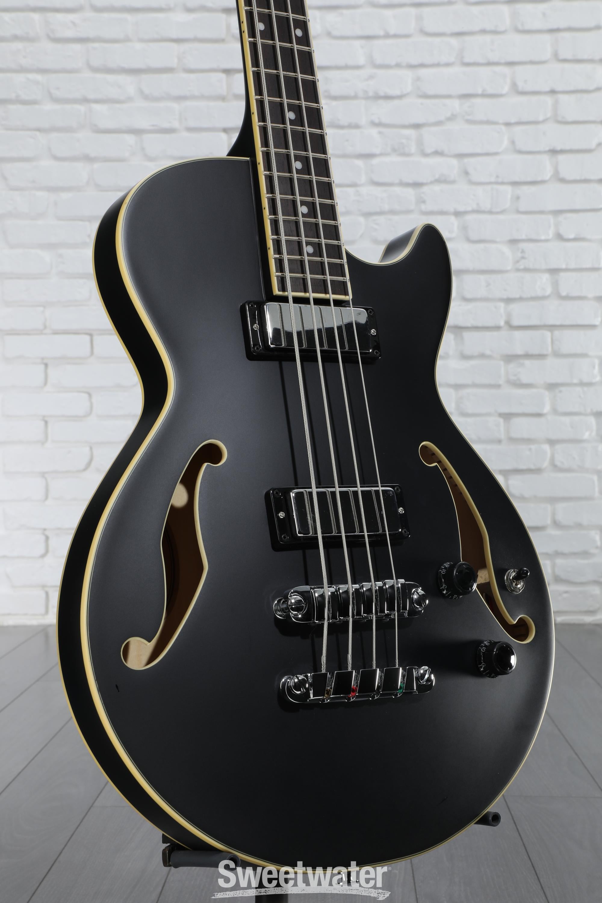 Ibanez AGB200 Semi-hollow Bass Guitar - Black Flat | Sweetwater