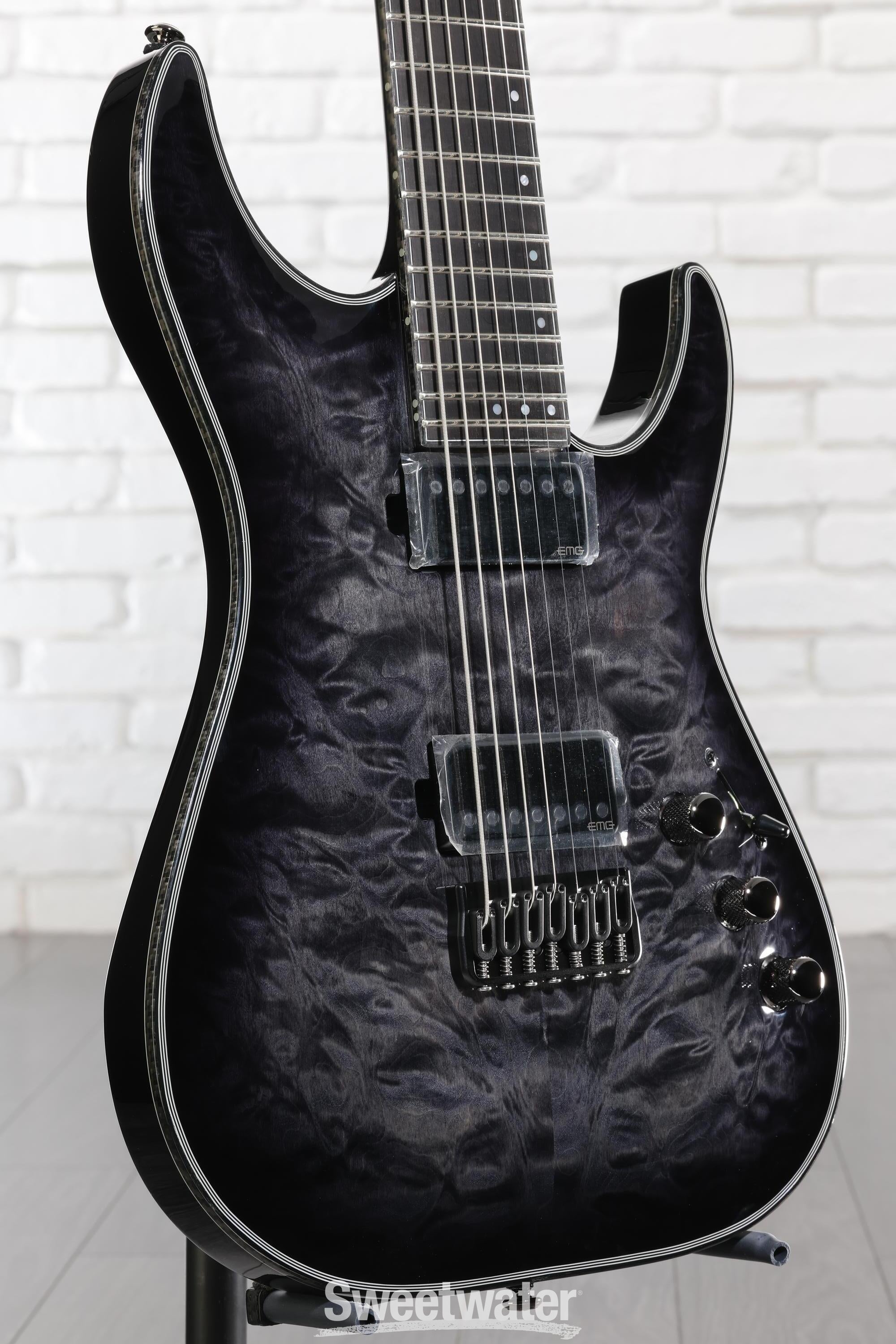 Schecter Hellraiser Hybrid C-7 Electric Guitar - Trans Black Burst