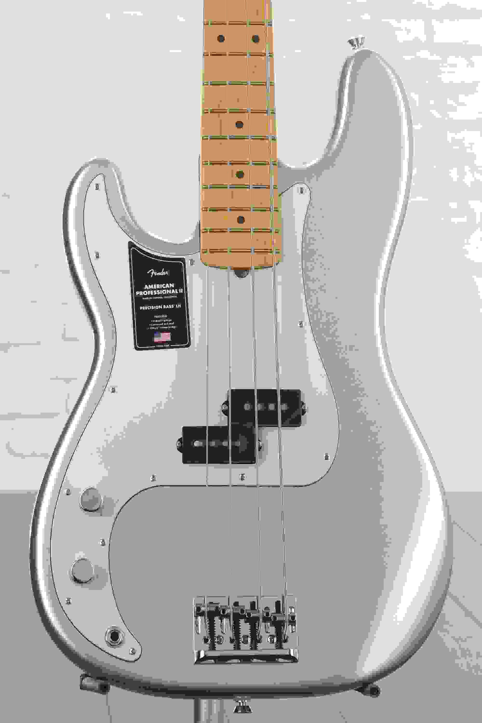 Fender American Professional II Precision Bass Left-handed - Mystic Surf Green with Maple Fingerboard