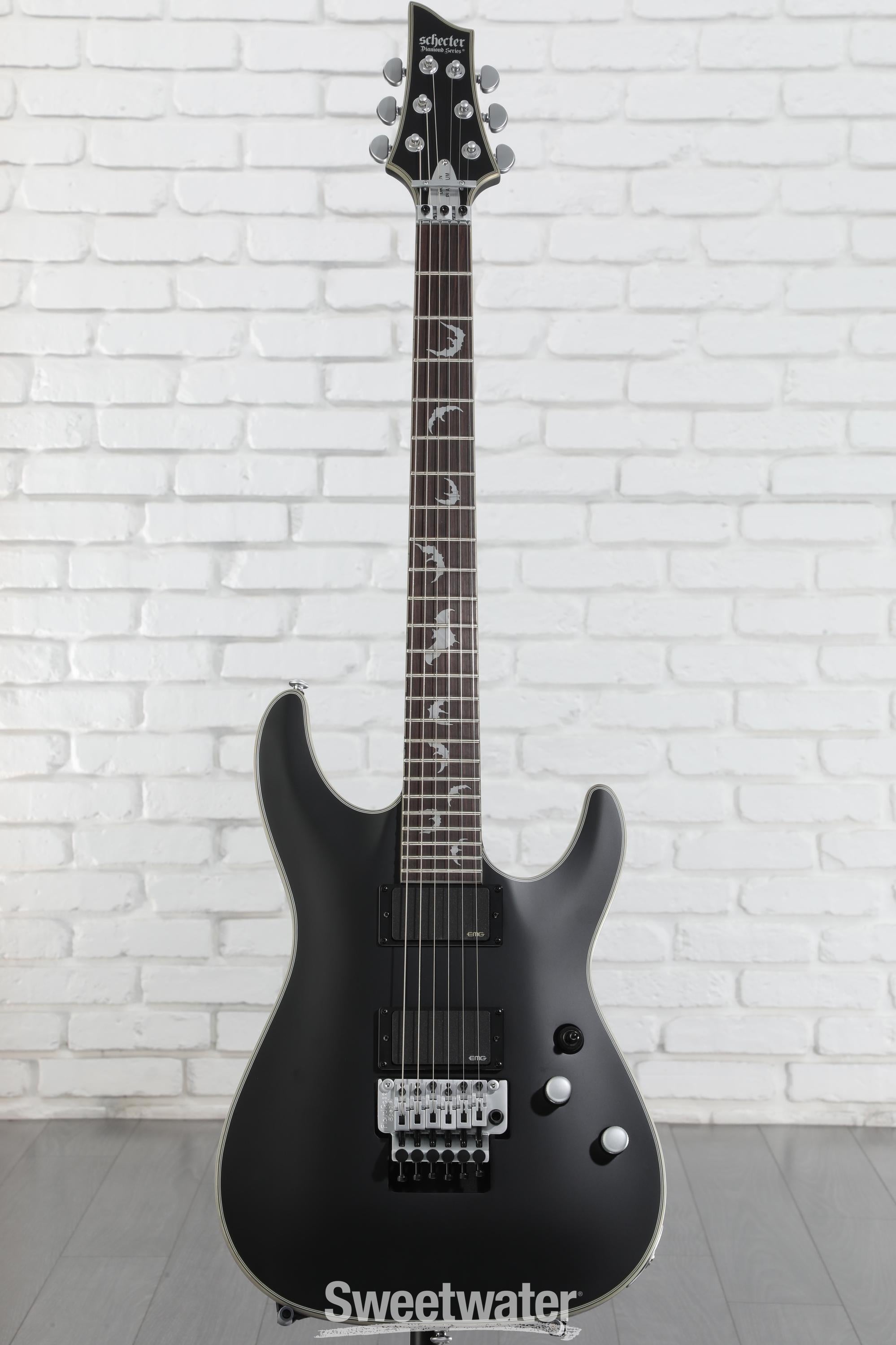 ギター SCHECTER DAMIEN PLATINUM-6FR Schecter Damien Platinum 6 FR - Satin Black | Sweetwater