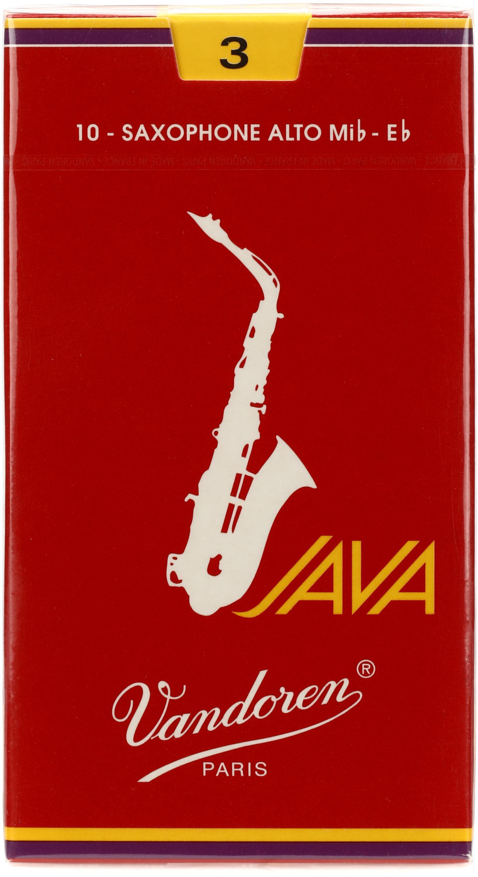 Vandoren SR263R JAVA Red Alto Saxophone Reeds 3.0 (10pack) Sweetwater
